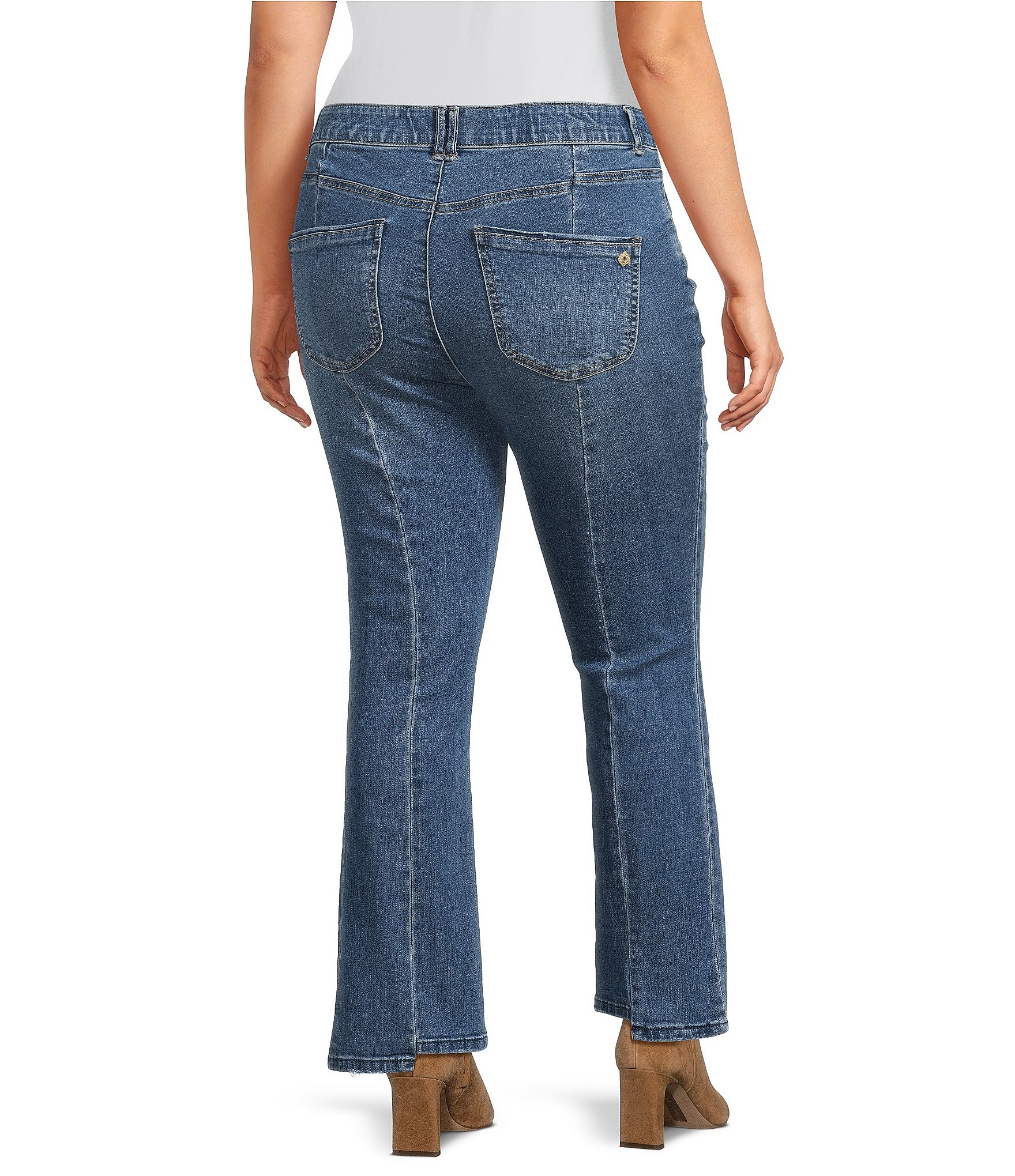 Democracy Plus Size Denim Step Hem Seam Cropped Jeans
