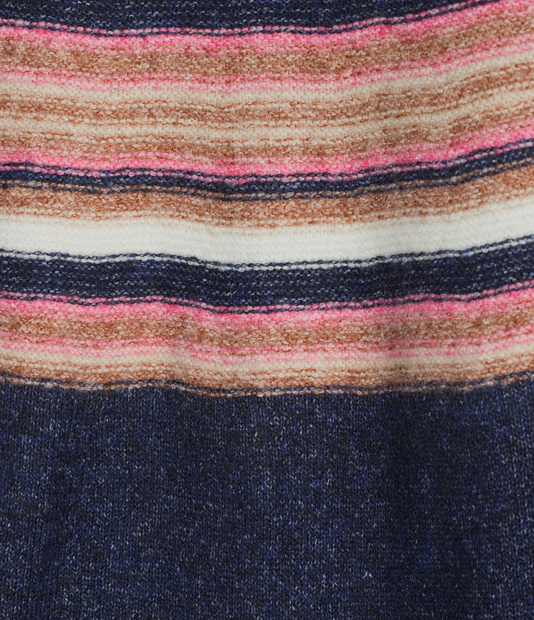 Democracy Plus Size Jacquard Abstract Placement Stripe Round Neck Long Sleeve Snap-Front Sweater Cardigan