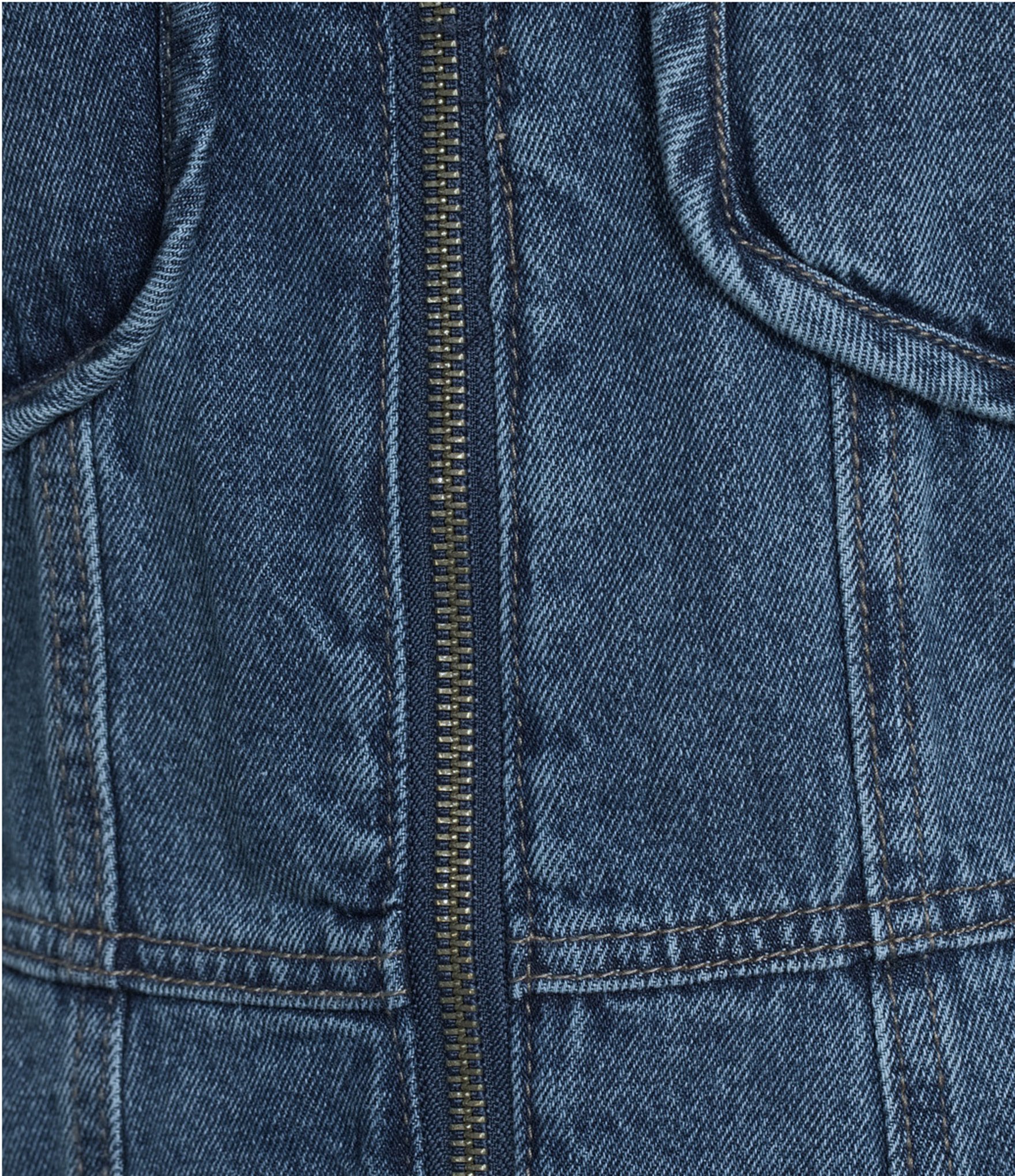 Democracy Point Collar Long Sleeve Peplum Denim Jacket