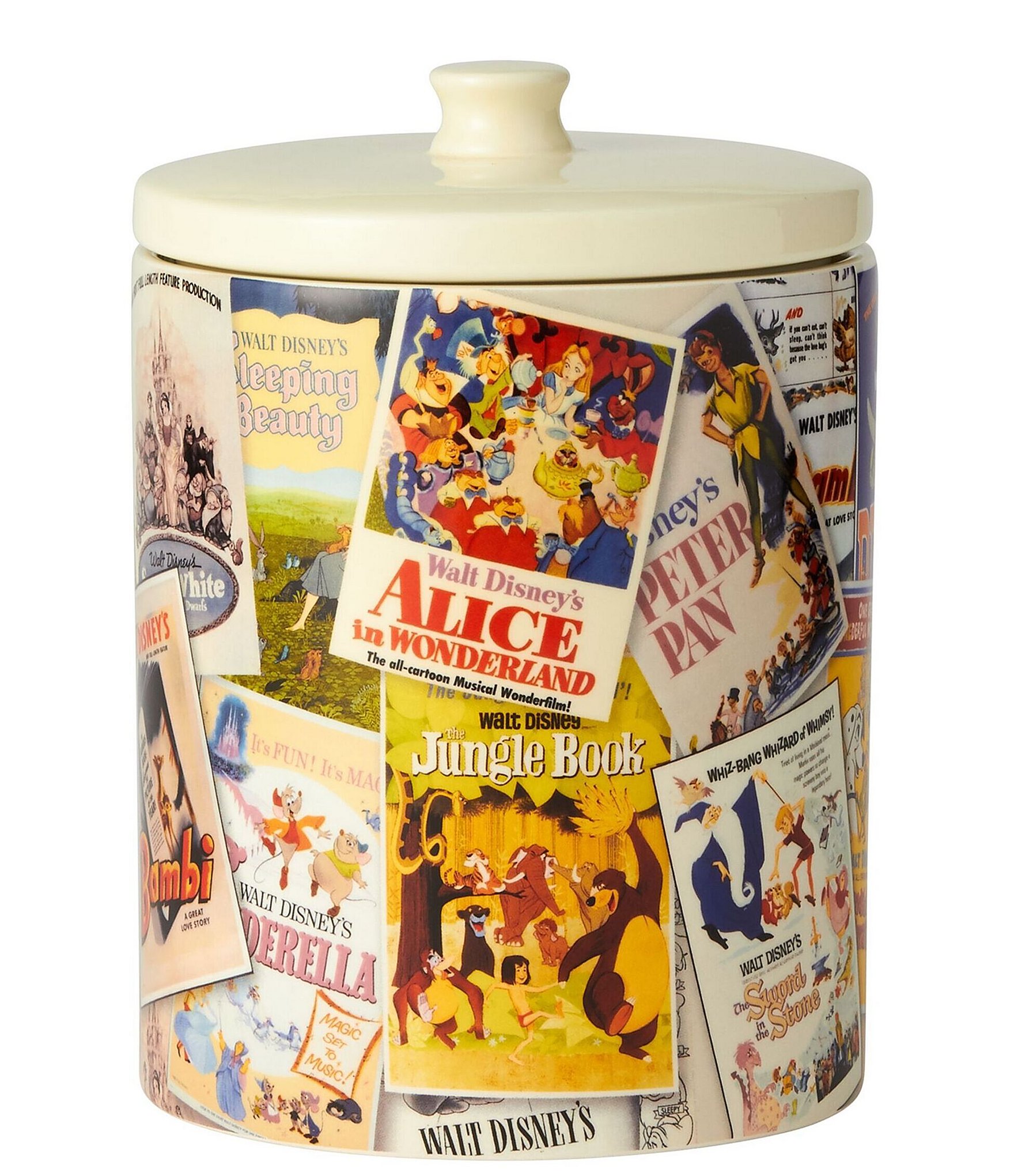 Department 56 Disney Ceramic Collection Disney Poster Collage Canister