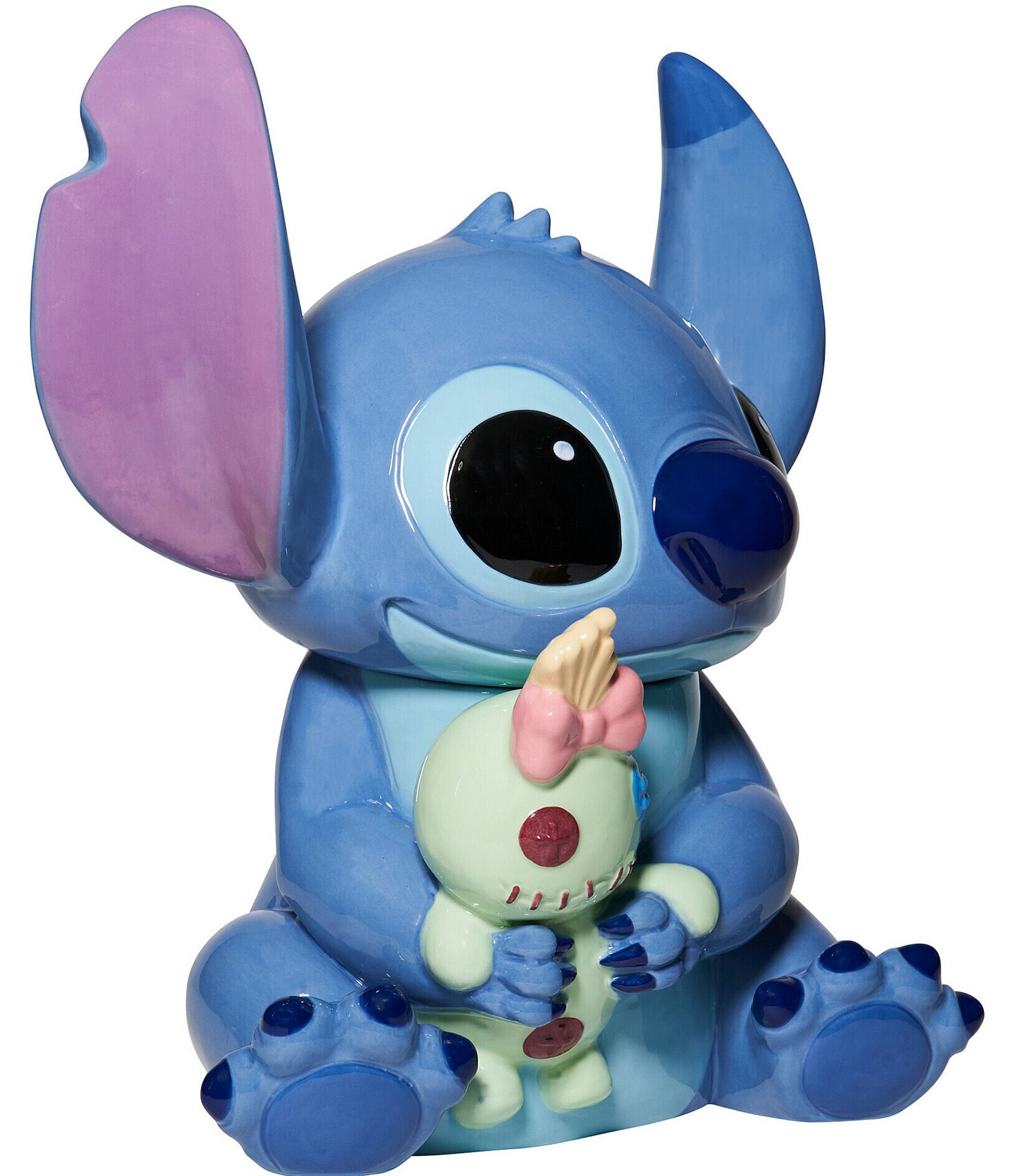 Department 56 Disney Ceramic Collection Stitch Holding Doll Sculptured Cookie Jar