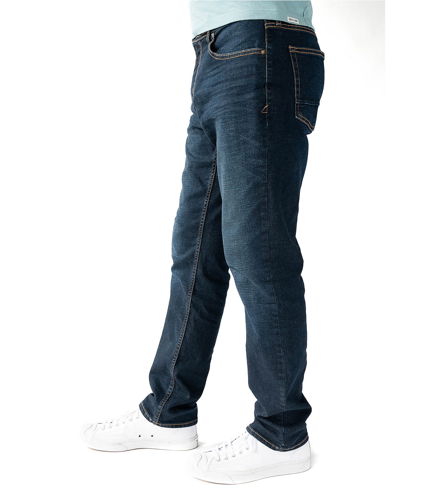 Devil-dog Dungarees Men's Performance Stretch Athletic Fit Denim Straight Jeans