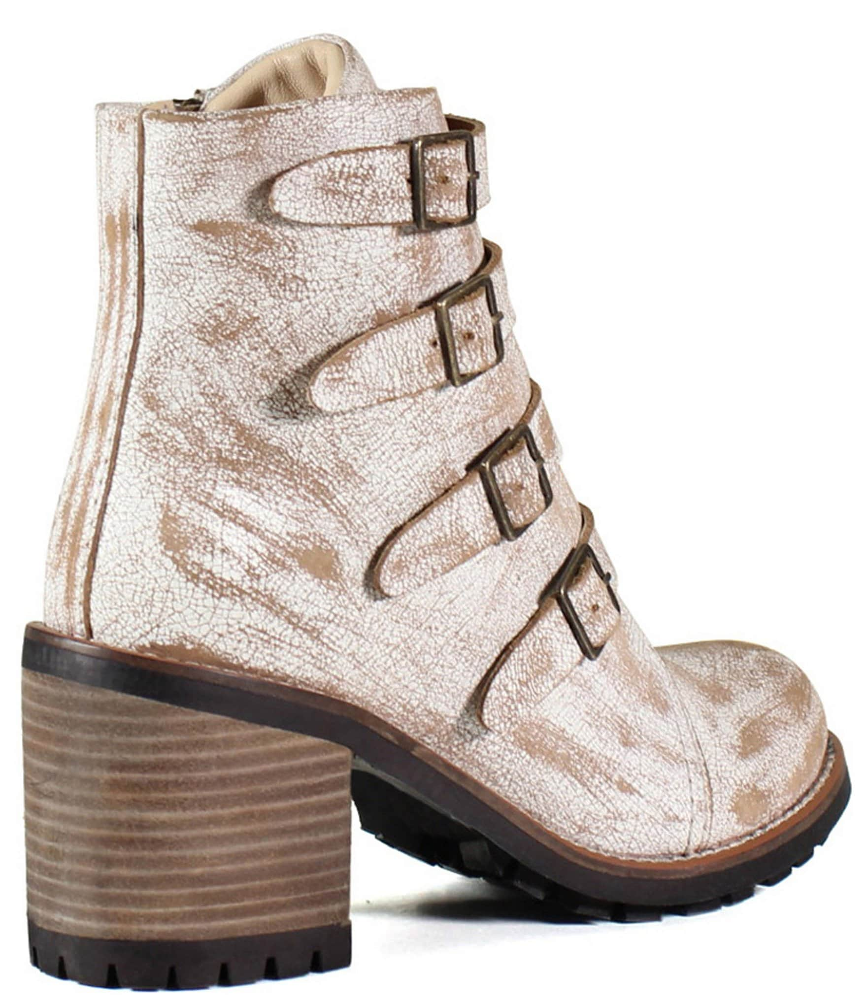 Diba True Com Rad Multi Strap Distressed Leather Booties