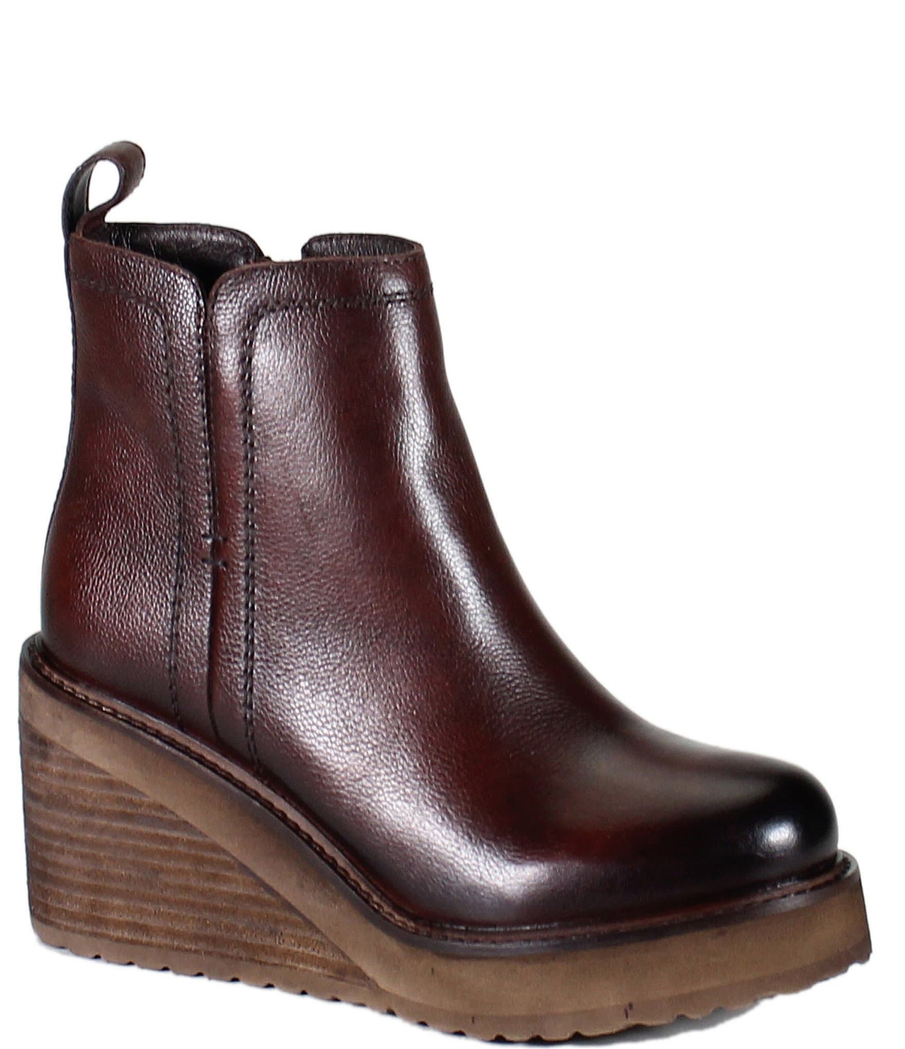 Diba True Comet Ride Leather Platform Wedge Booties Dillard s