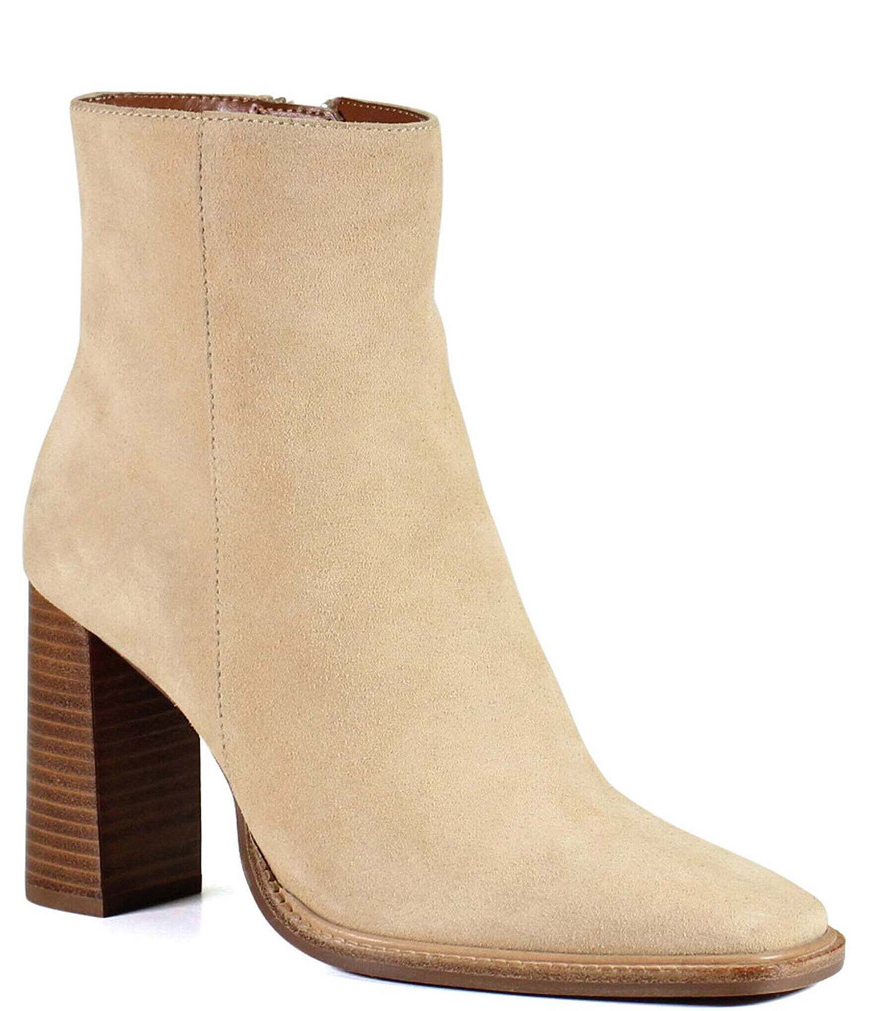 jaydennn suede block heel booties