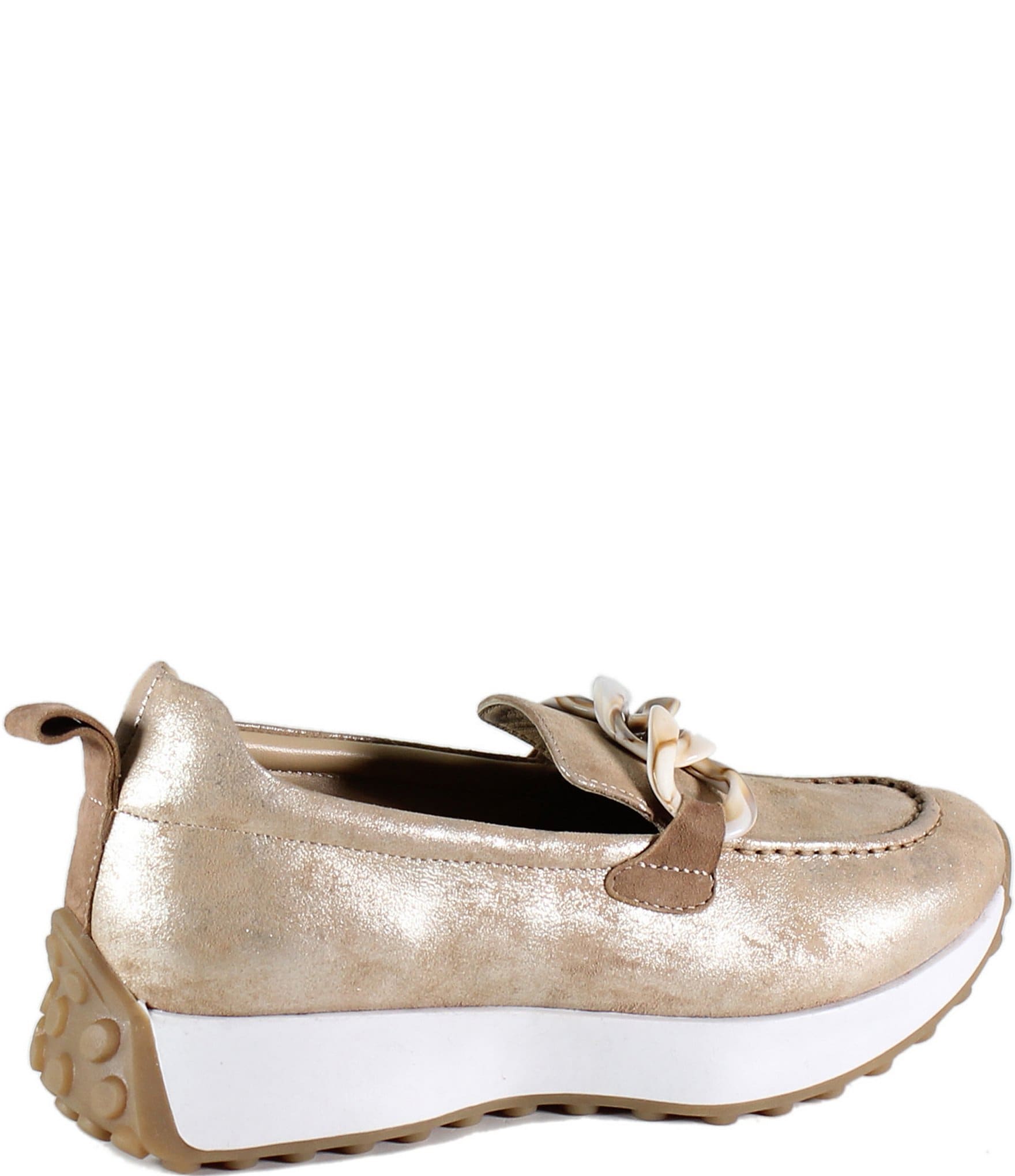Diba True Kind Words Metallic Leather Chain Ornament Platform Loafers