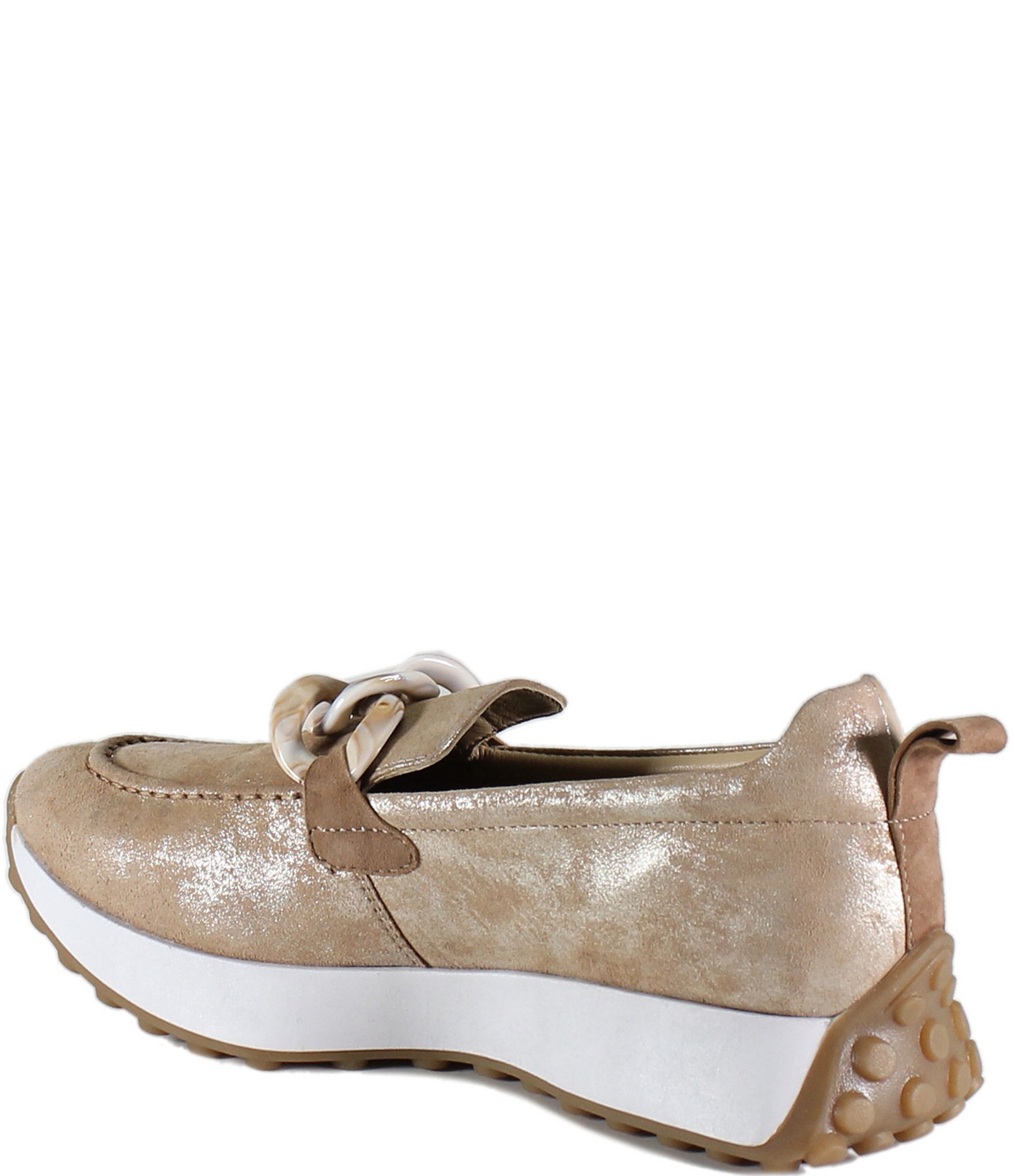 Diba True Kind Words Metallic Leather Chain Ornament Platform Loafers