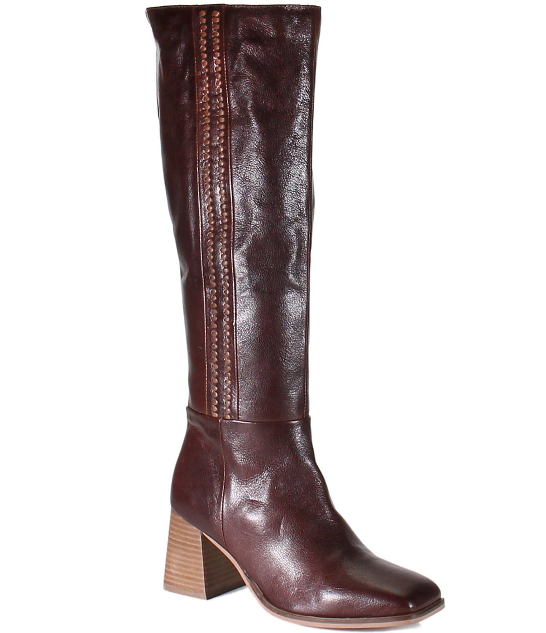 Diba True Mar Velus Leather Block Heel Tall Boots Dillard s