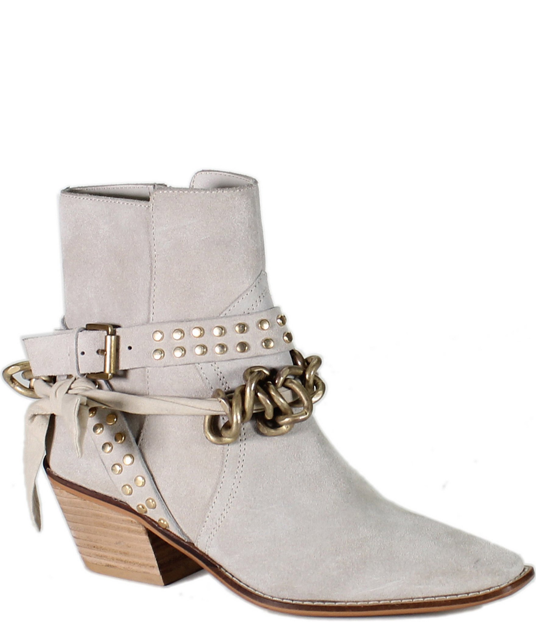 Diba True Paper Lily Suede Studded Bow Strapped Booties | Dillard's