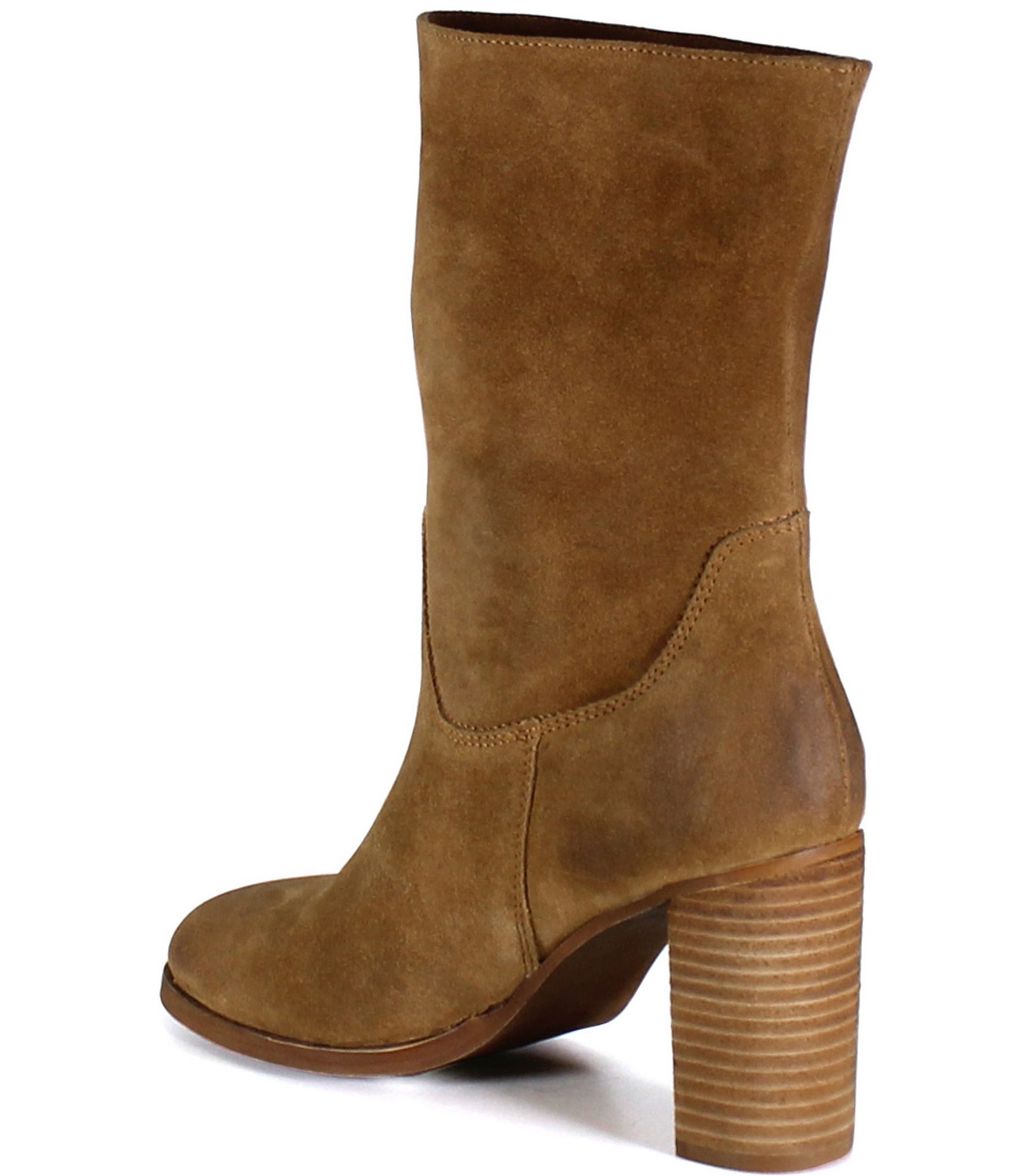 Diba True Teak Tree Suede Block Heel Mid Boots