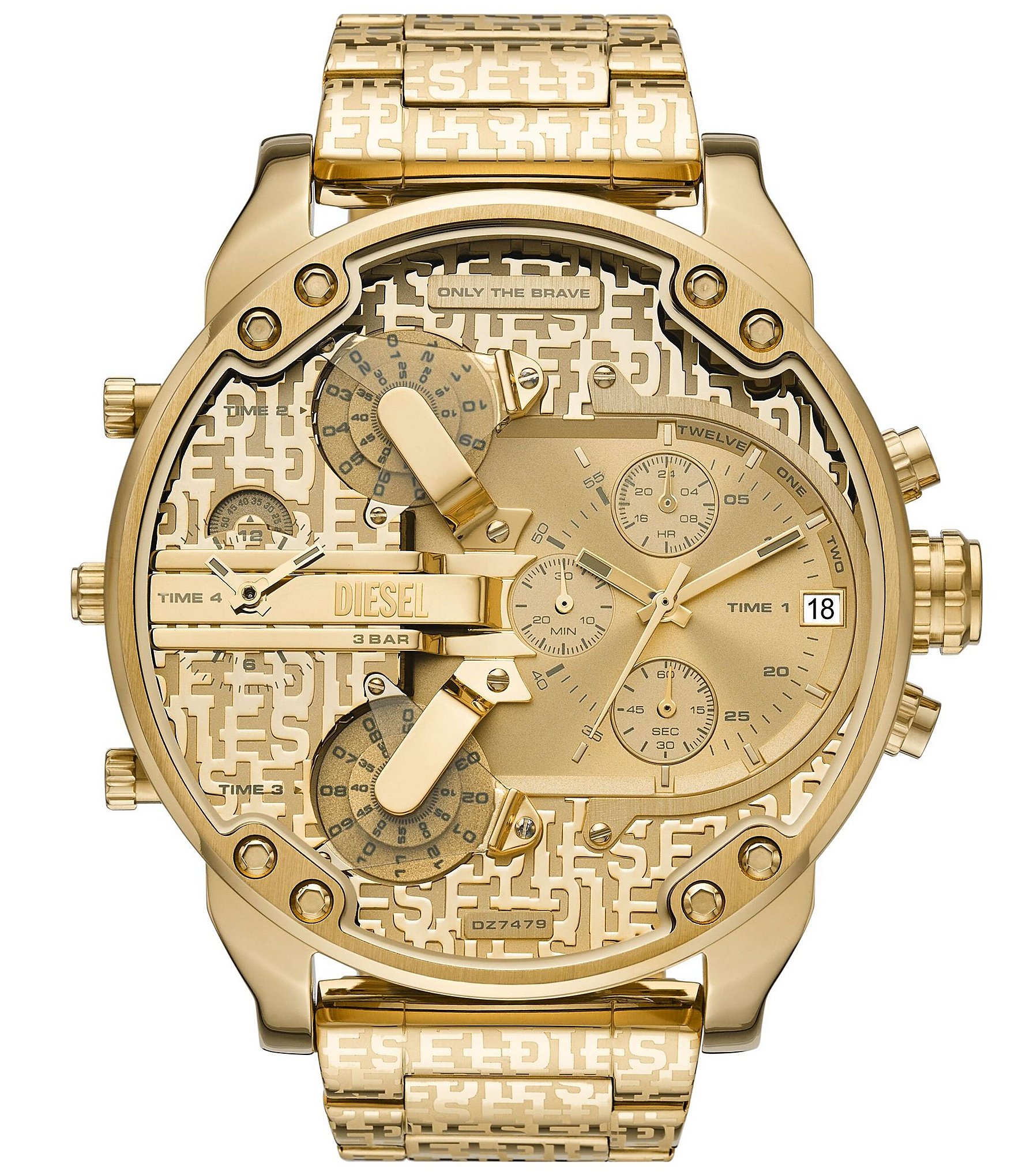 Diesel Big Daddy Gold Men's Chronograph Watch DZ7287 | lupon.gov.ph