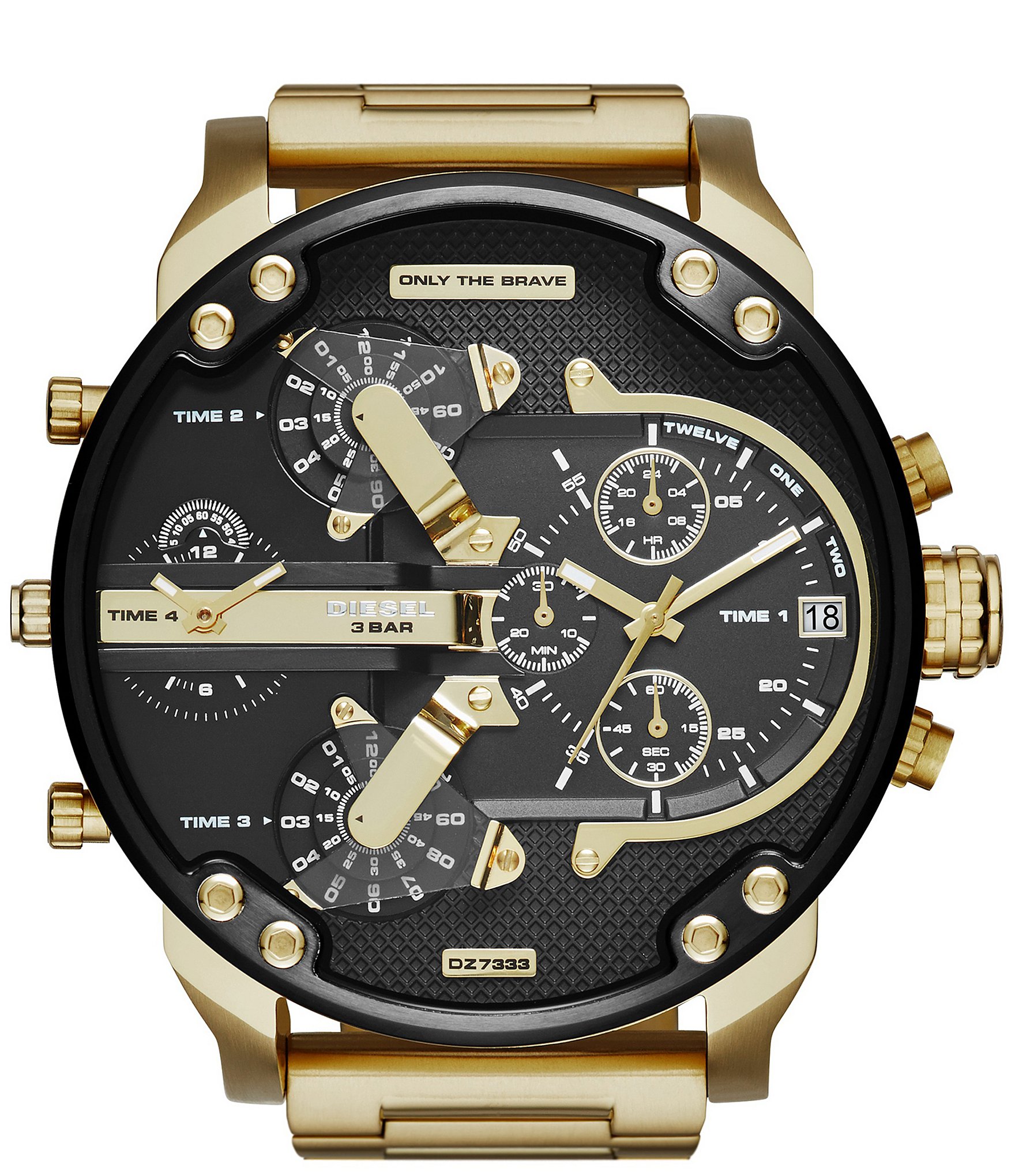 Diesel Men's Mr. Daddy 2.0 Multifunction Gold-Tone Stainless Steel Bracelet Watch