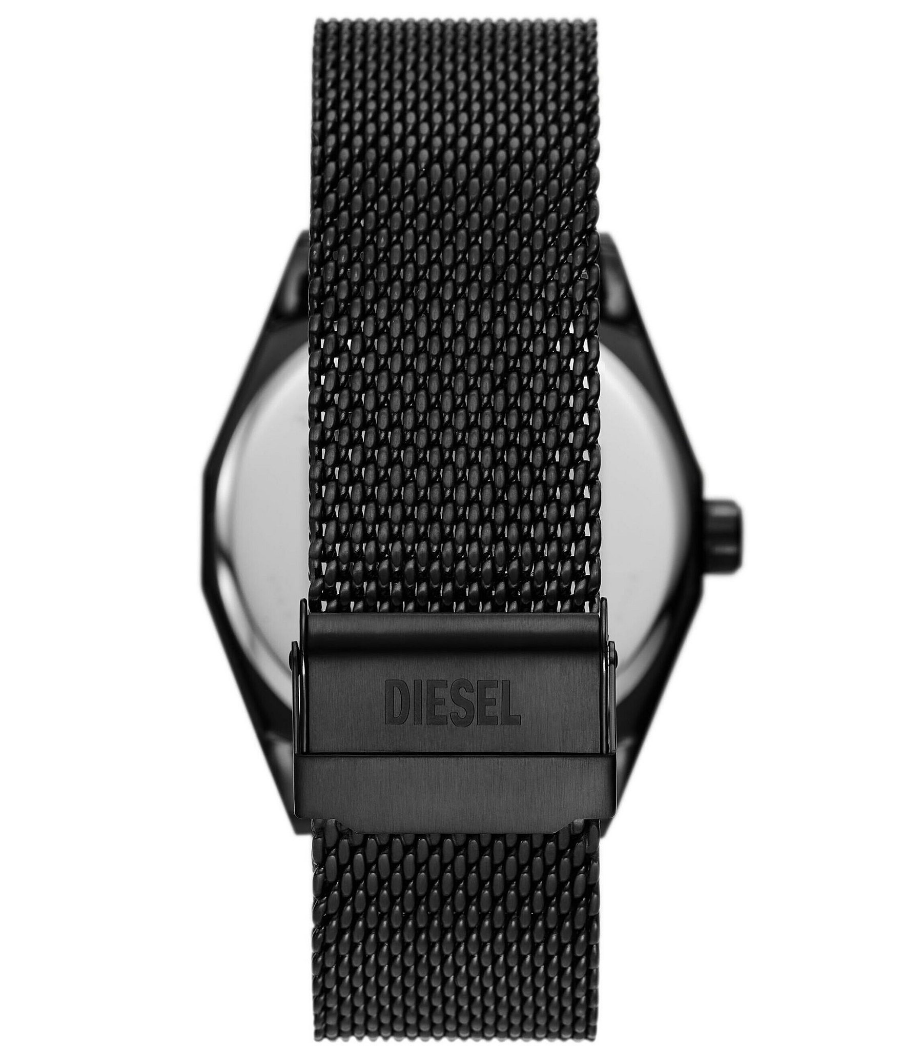 Diesel Men's Scraper Three-Hand Black Stainless Steel Mesh Bracelet Watch