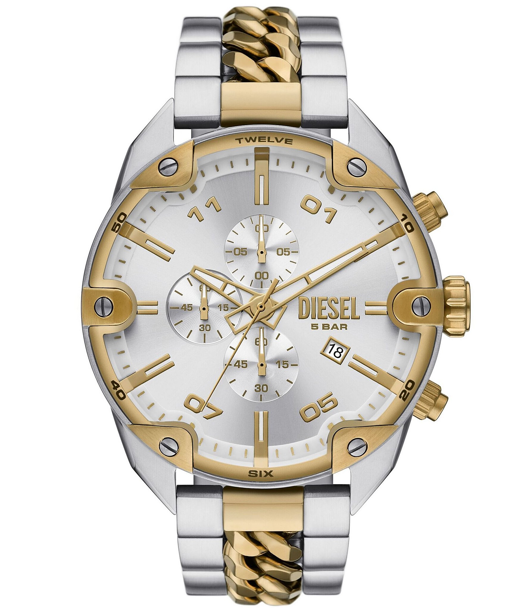 Date Mesh Bracelet Watch Gold-Tone/Black | Joseph Abboud