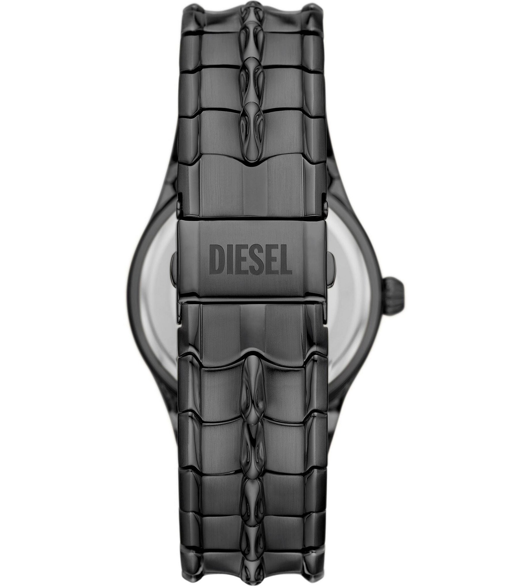 Diesel Men's Vert Three-Hand Date Red Dial Gunmetal Tone Stainless Steel Bracelet Watch