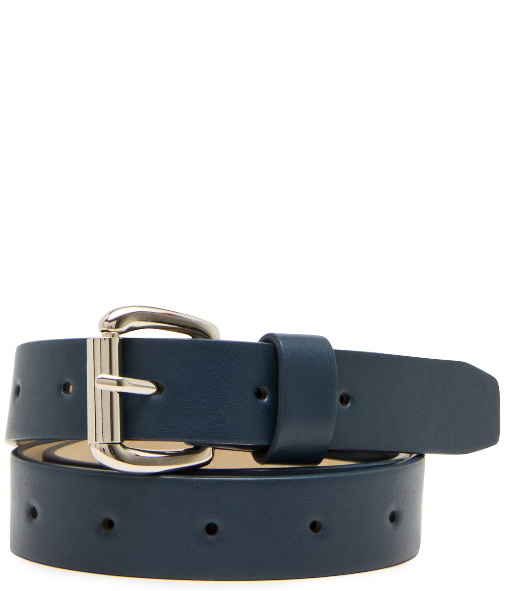 Dillard's Raffia & Midnight Blue Roller Buckle 2-for-1 Belt Set