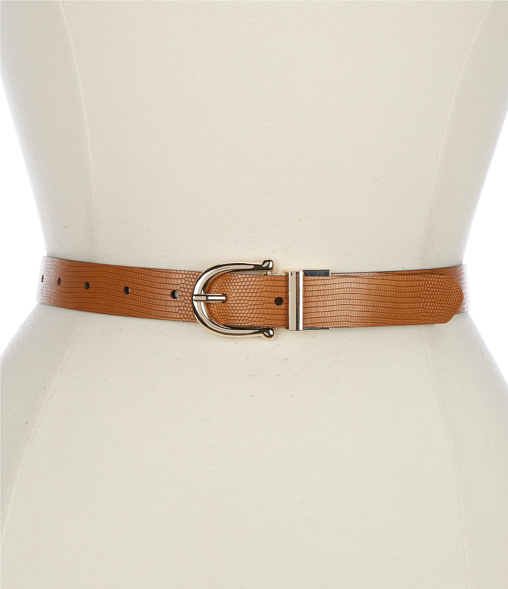Dillard's Status Reversible Multi-Textured Classic Belt