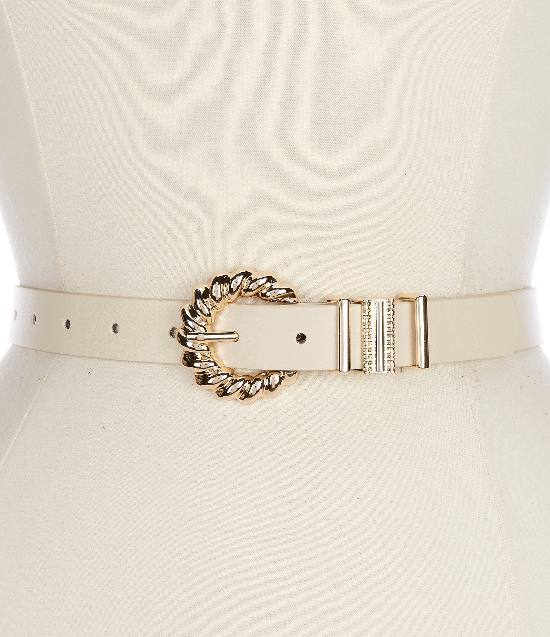 Dillard's 1#double; Scalloped Multi Loop Faux Leather Belt