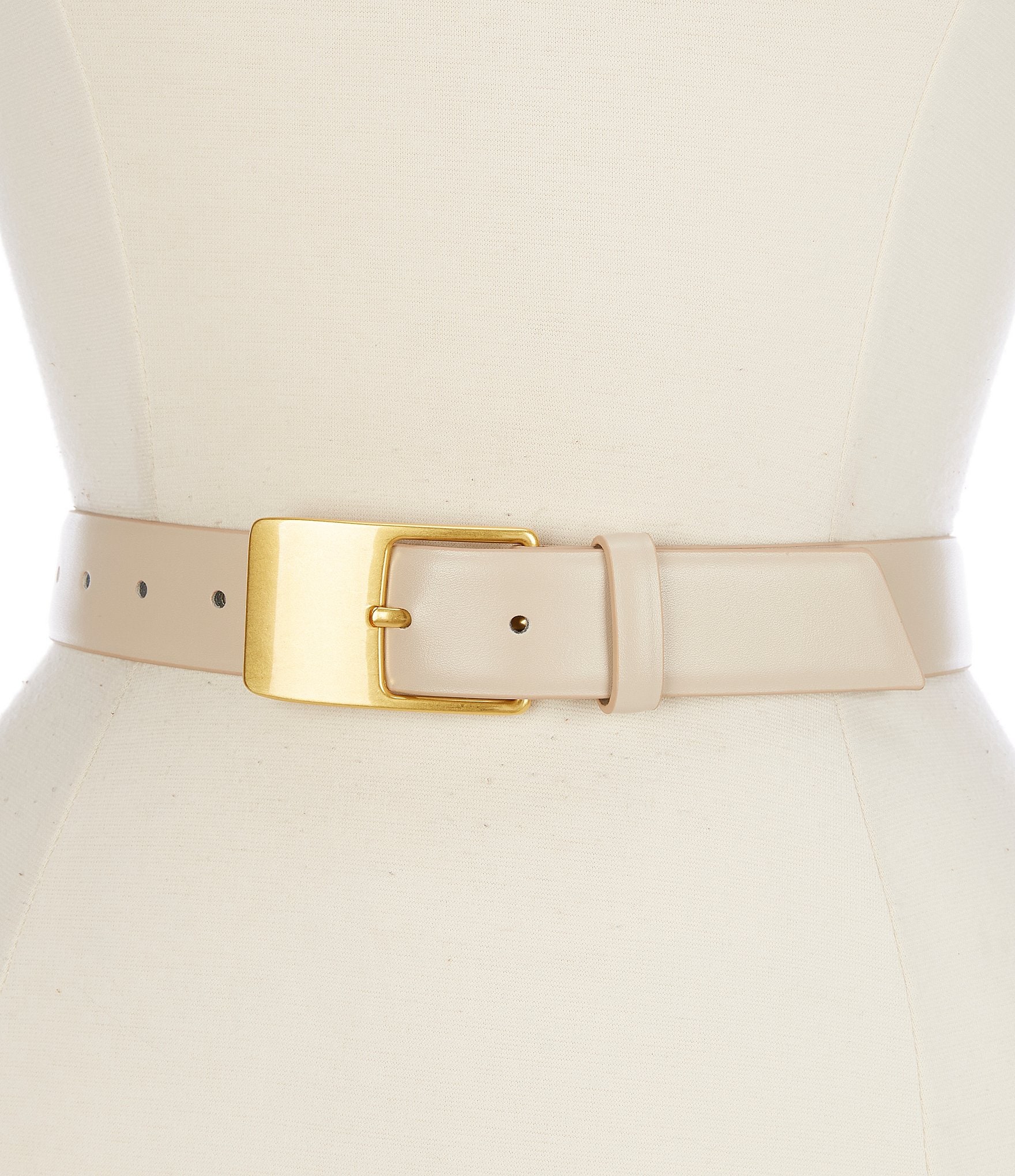 Dillard's 1.25#double; Flat Faux Leather Belt