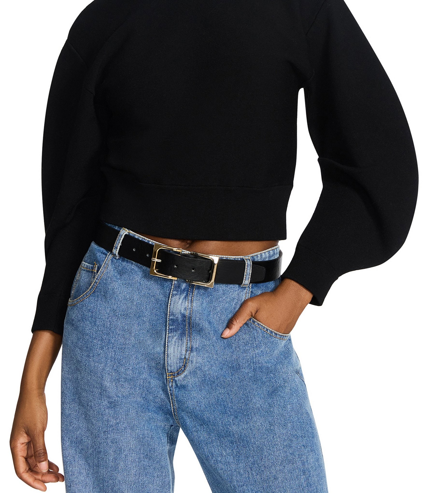 Dillard's 1.37#double; Mirrored Square Buckle Belt