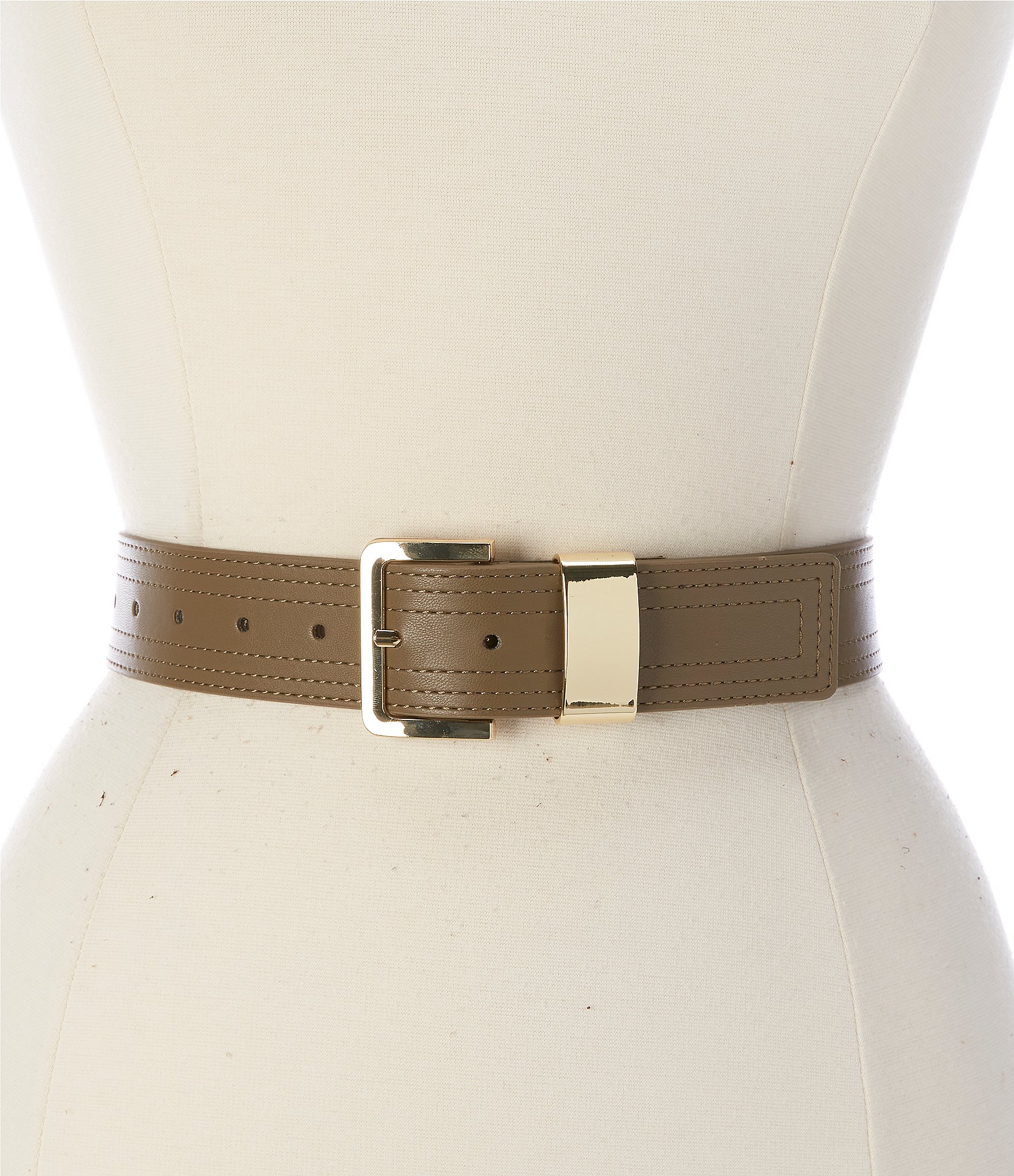 Dillard's 1.5#double; Triple Stitches Faux Leather Belt