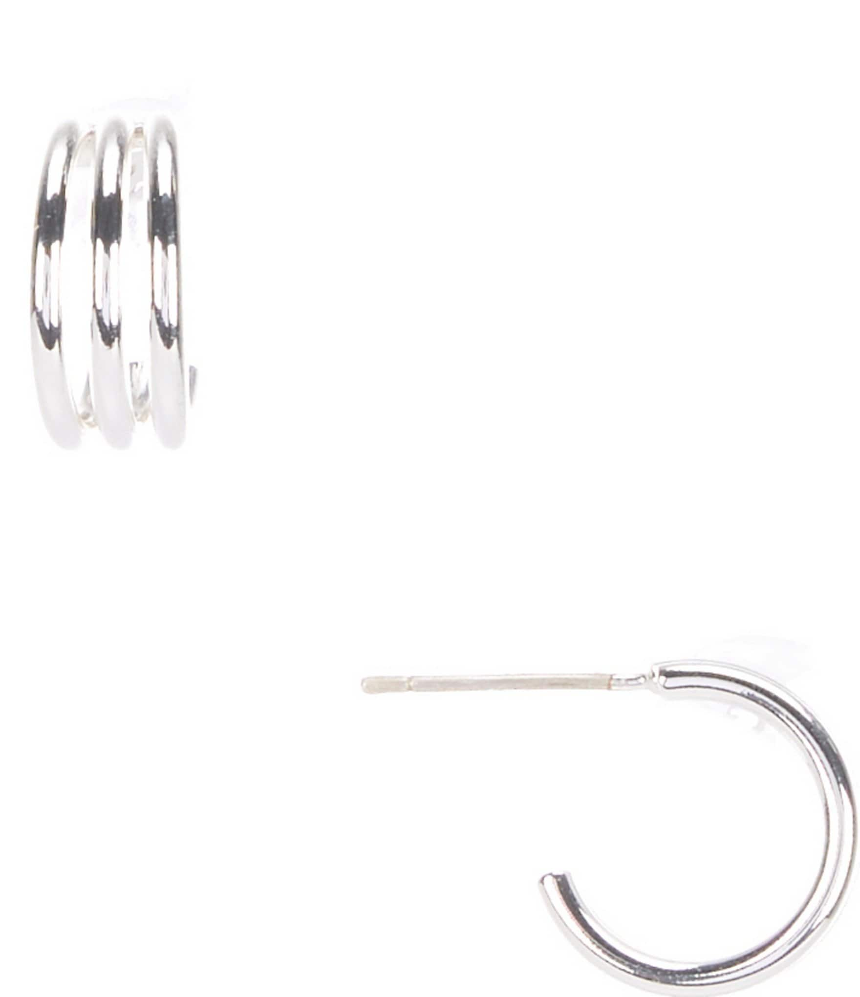 Dillard's 3 Row Wire Small Hoop Earrings