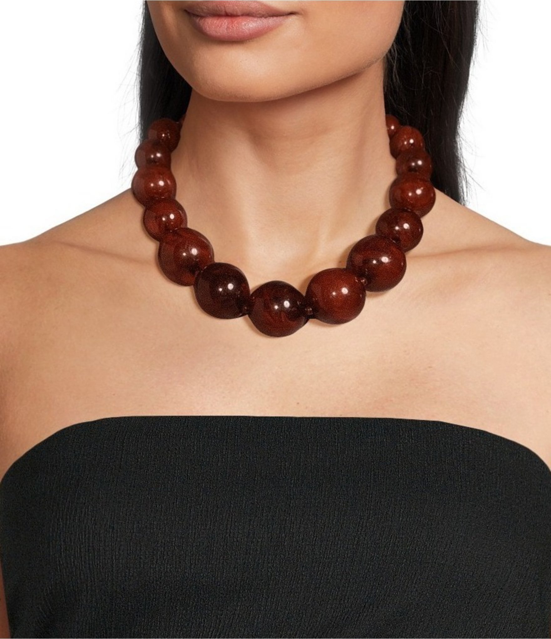 Dillard's Amber Tonal Beads Statement Necklace
