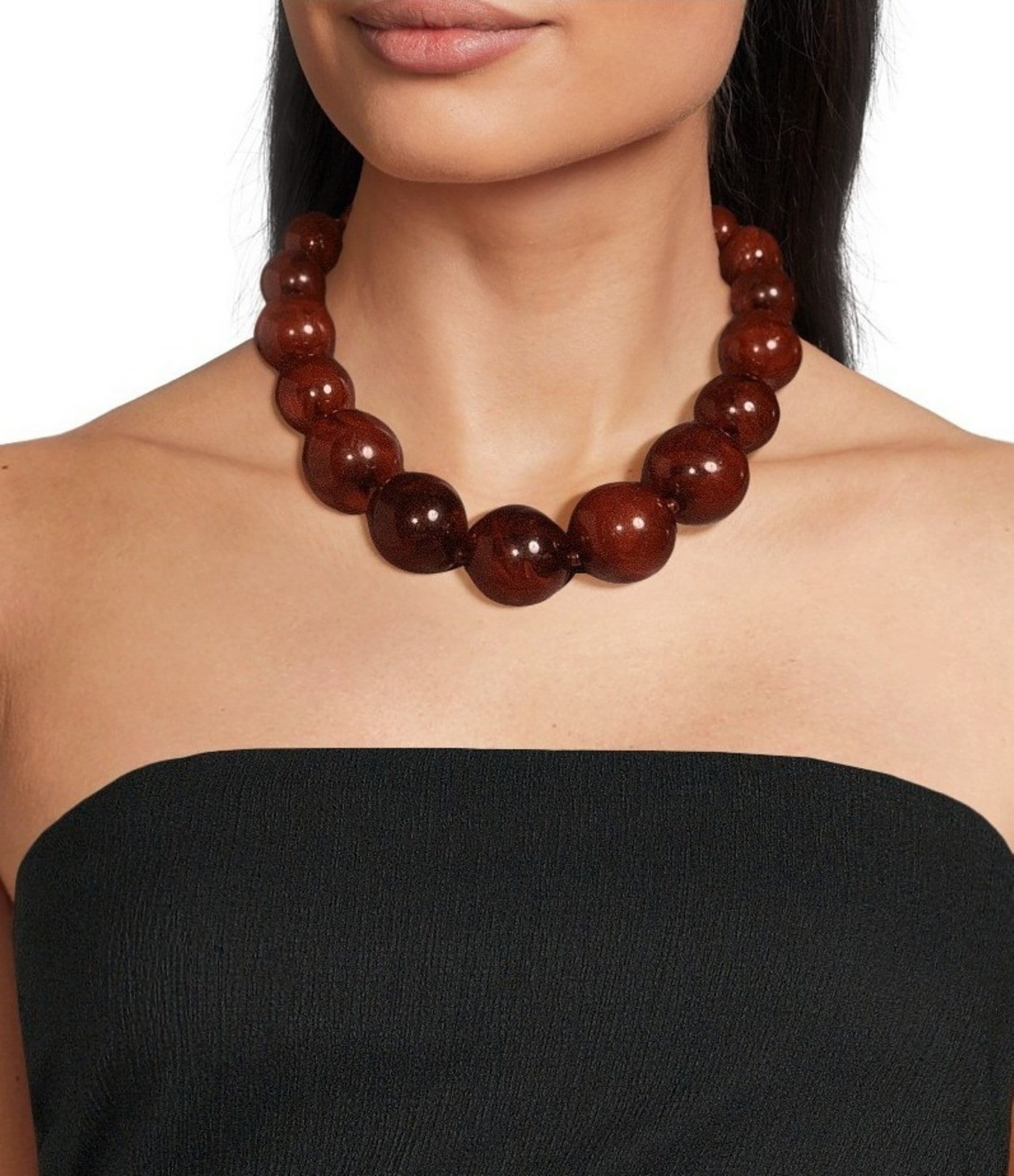 Dillard's Amber Tonal Beads Statement Necklace