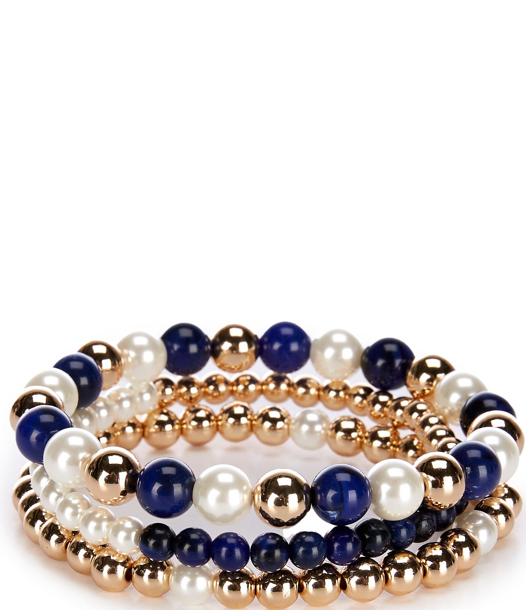 Dillard's Bead and Pearl Stretch Bracelet Set