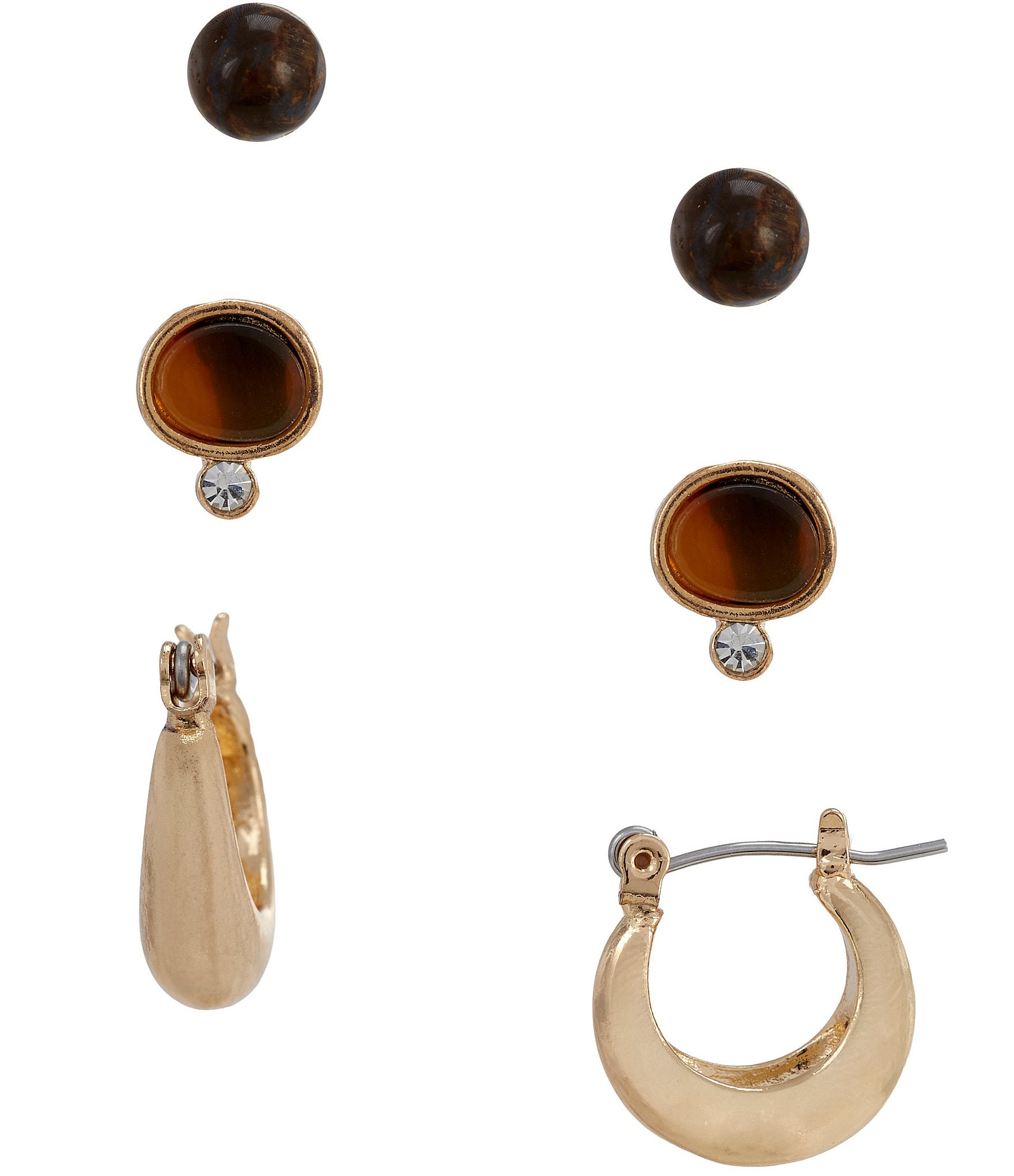 Dillard's Bead Studs And Hoop Earring Set