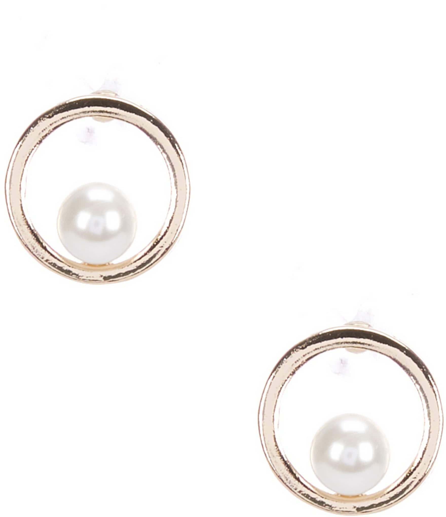 Dillard's Circle Pearl Stud Earrings