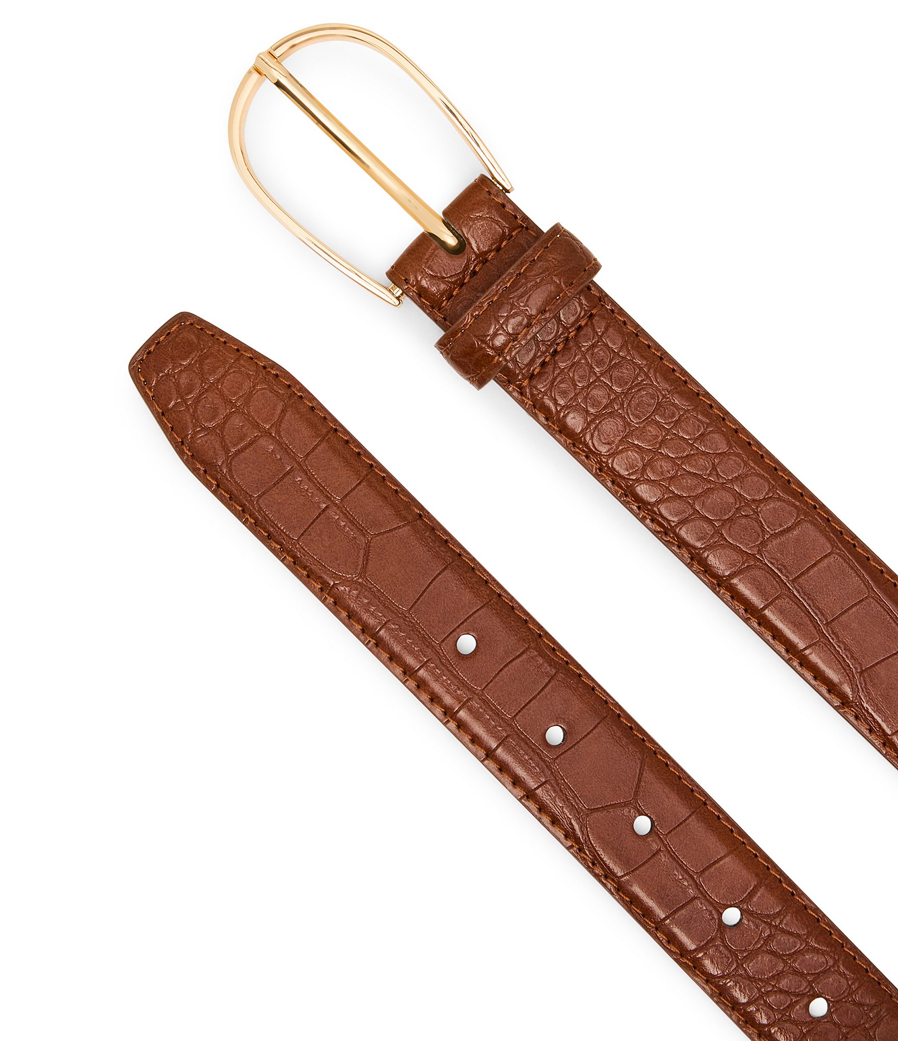 Dillard's Crocodile-Embossed Leather Belt