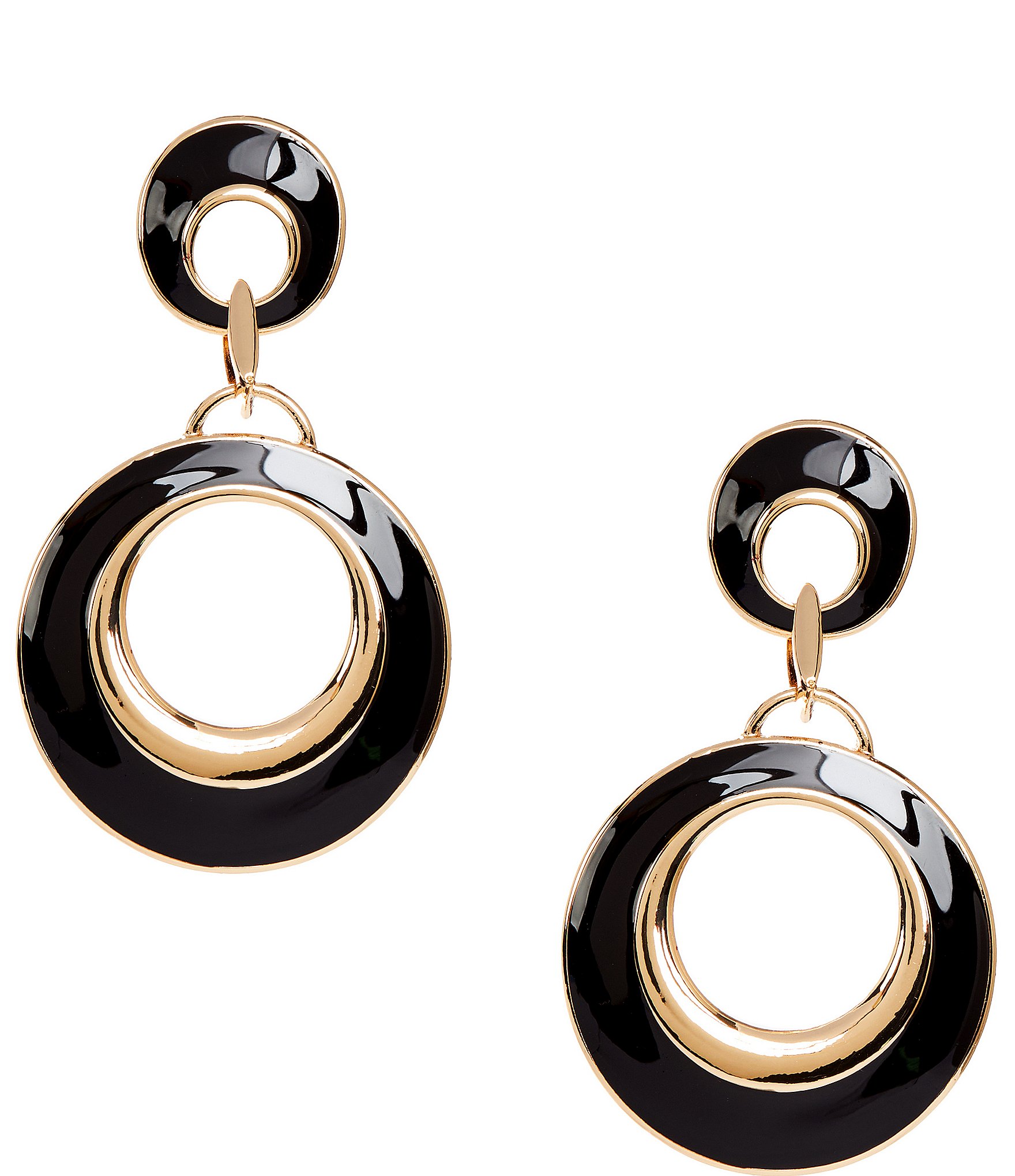 Dillard's Enamel Double Open Round Drop Earrings