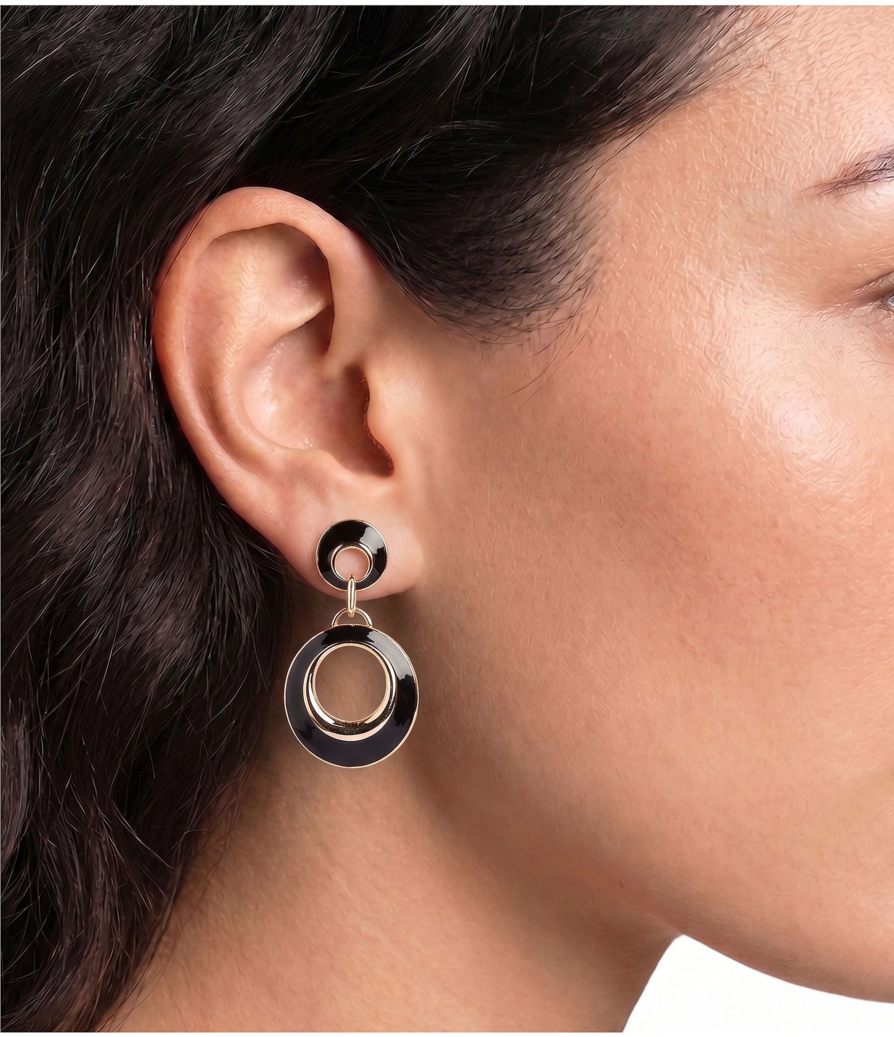 Dillard's Enamel Double Open Round Drop Earrings