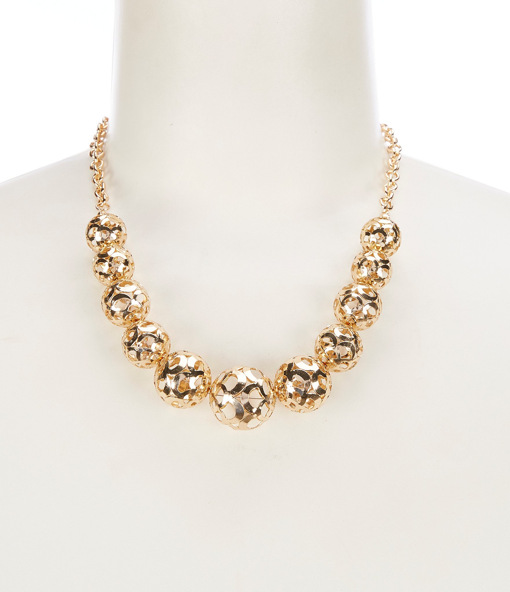 Dillard's Filigree Ball Gold Tone Collar Necklace