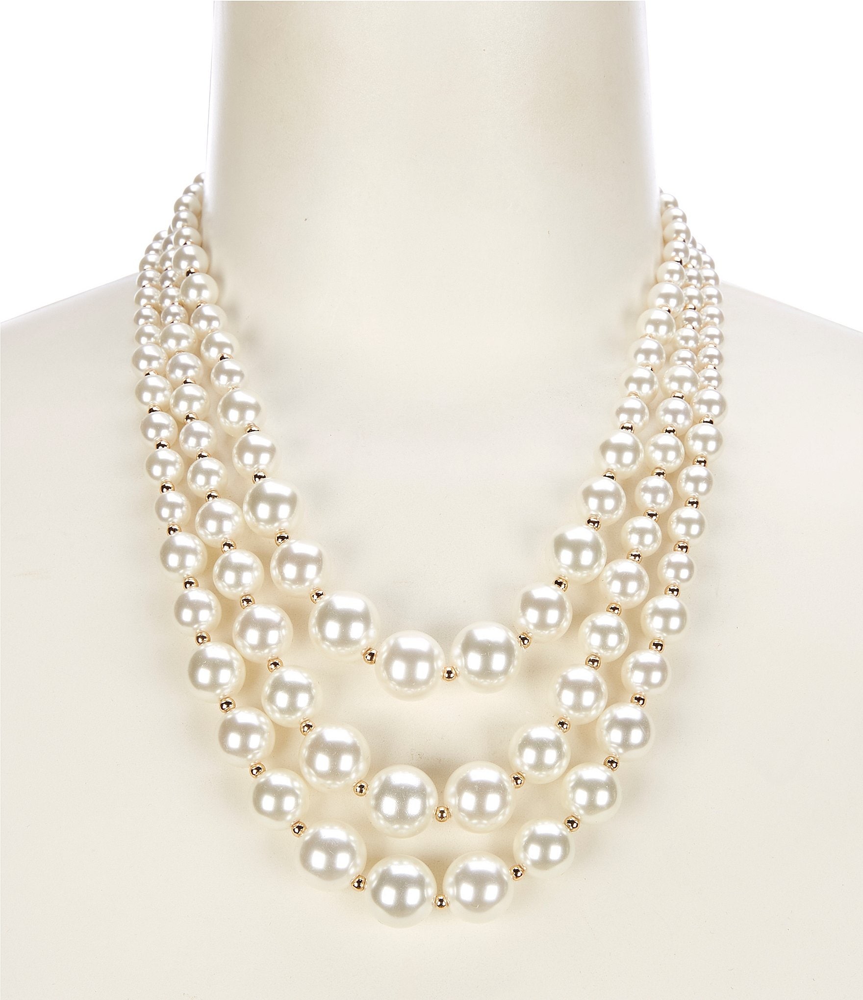 Dillard's Graduating Pearl Long Multi-Strand Necklace