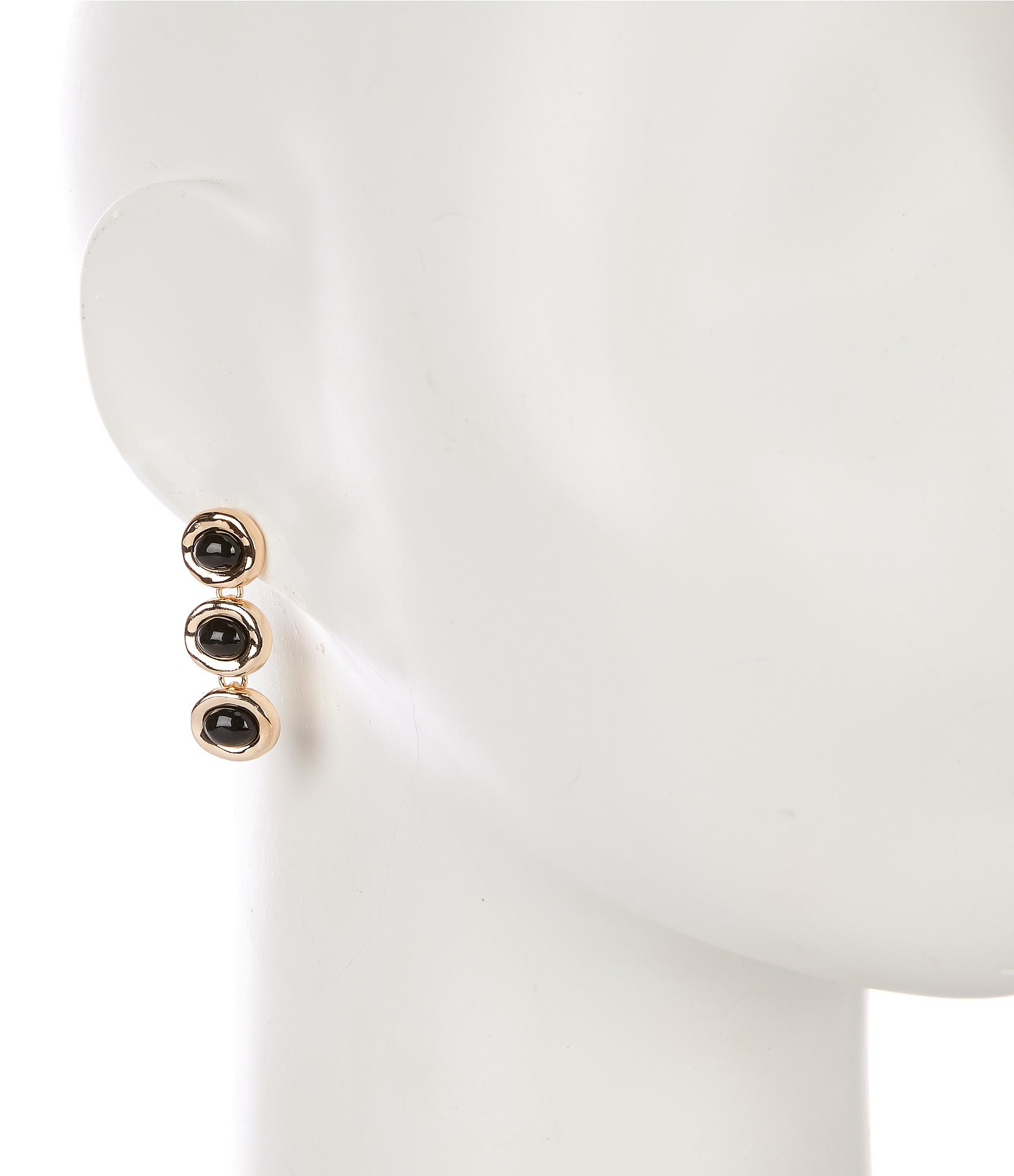 Dillard's Jet Cab Wobbly Metal Oval Linear Earrings