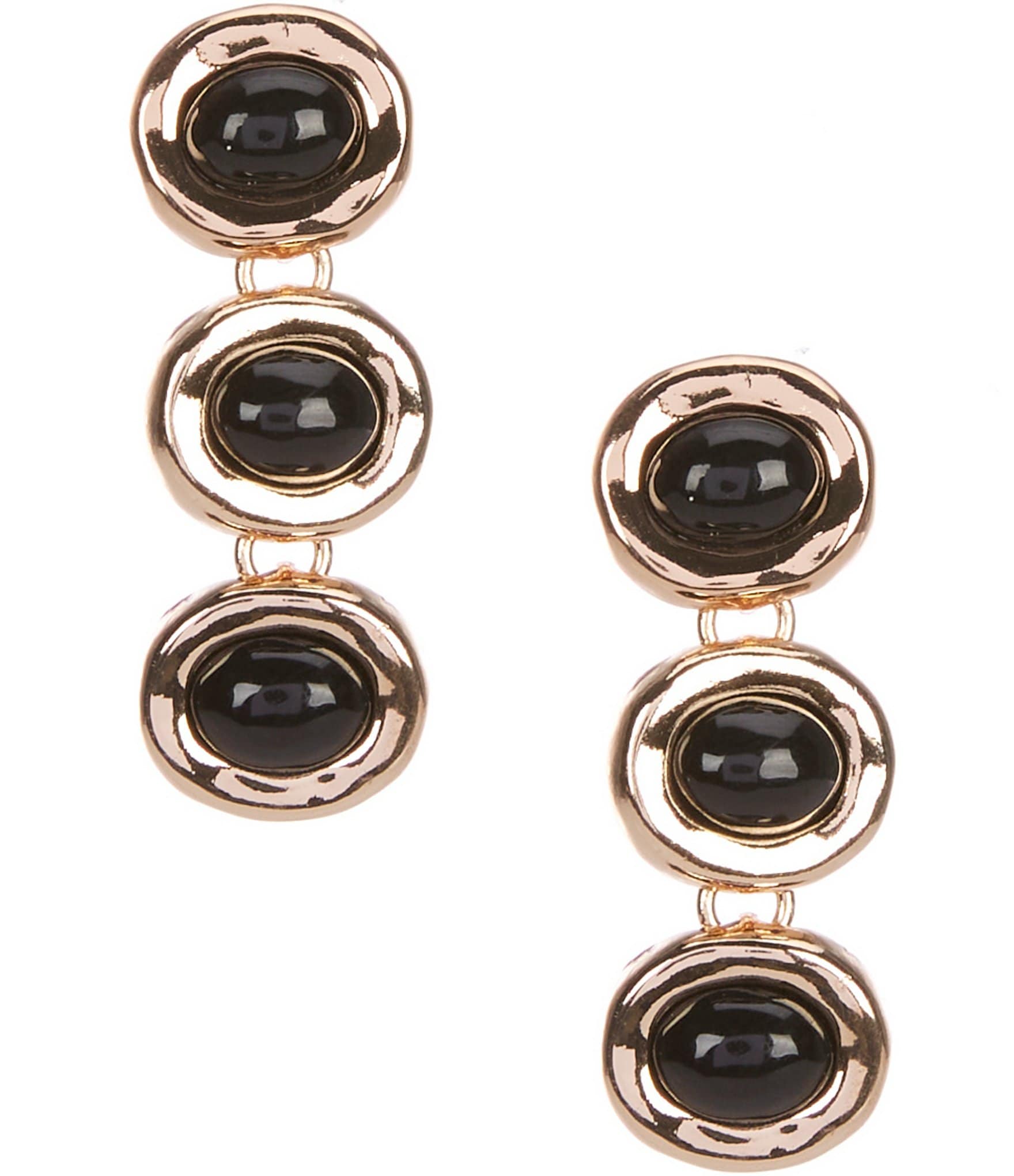 Dillard's Jet Cab Wobbly Metal Oval Linear Earrings