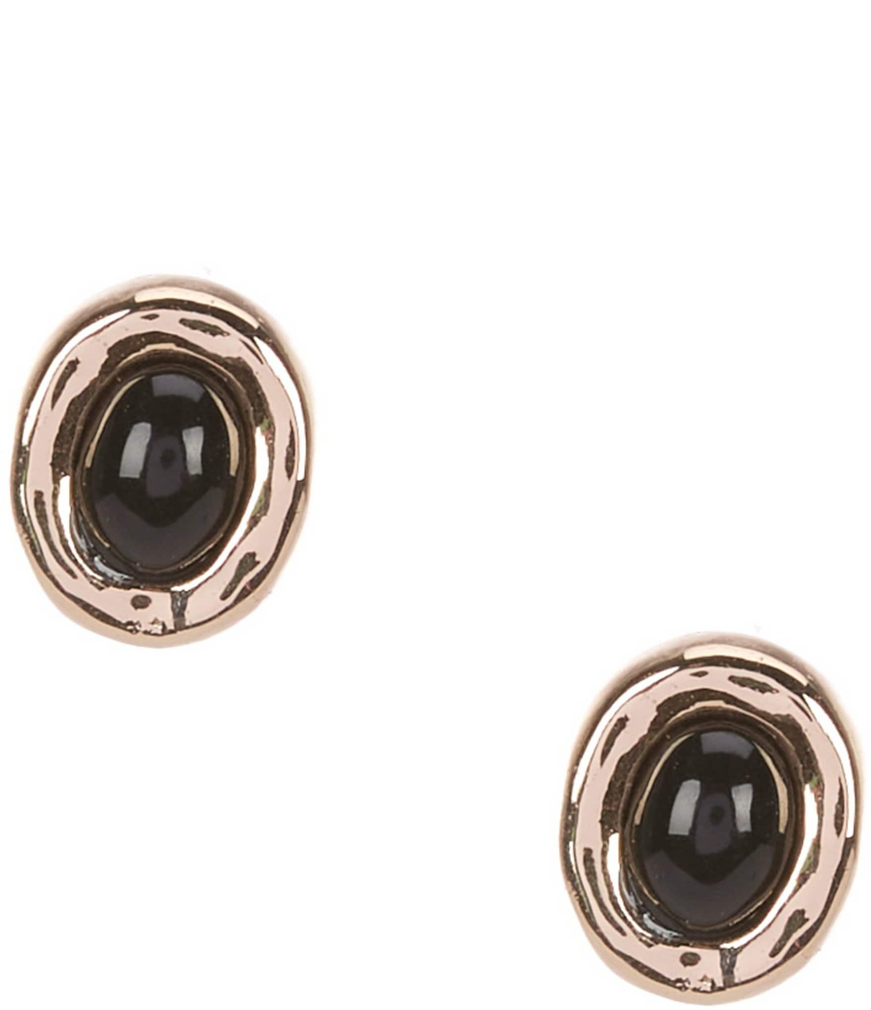 Dillard's Jet Cab Wobbly Metal Oval Small Stud Earrings