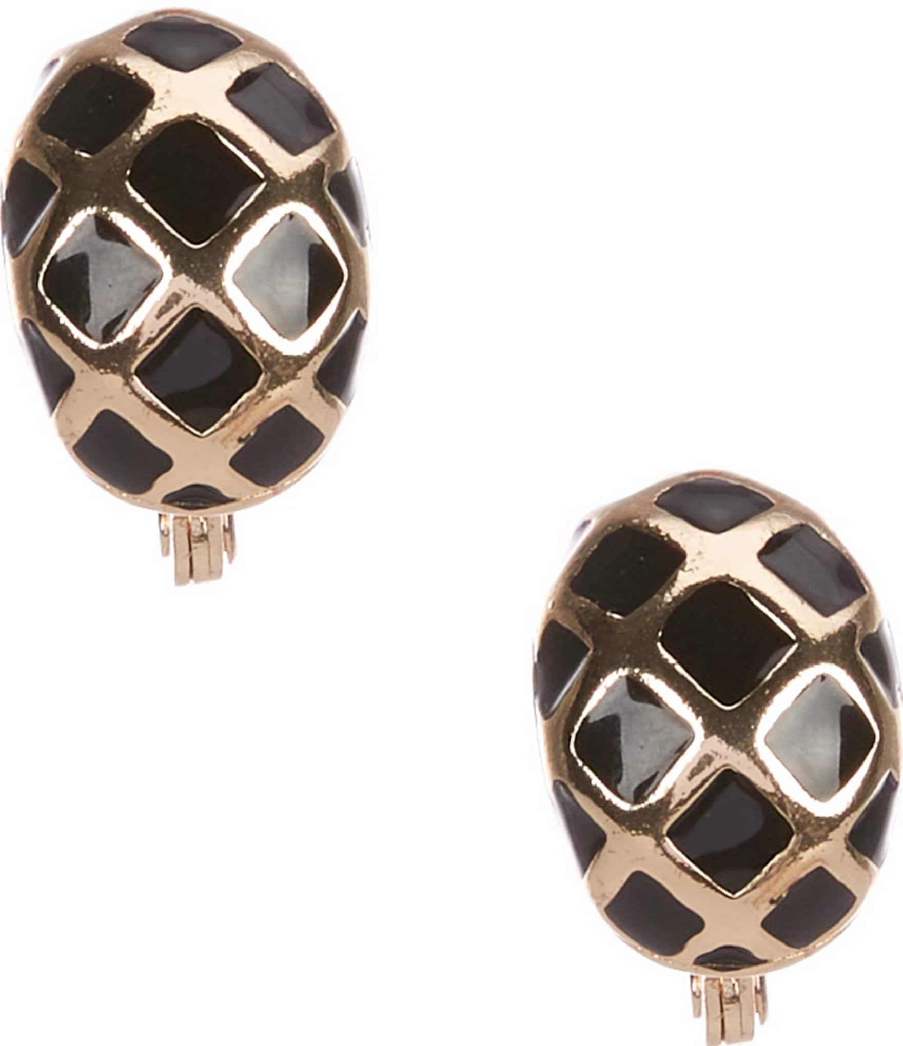 Dillard's Jet Enamel Concaved Metal Clip Drop Earrings