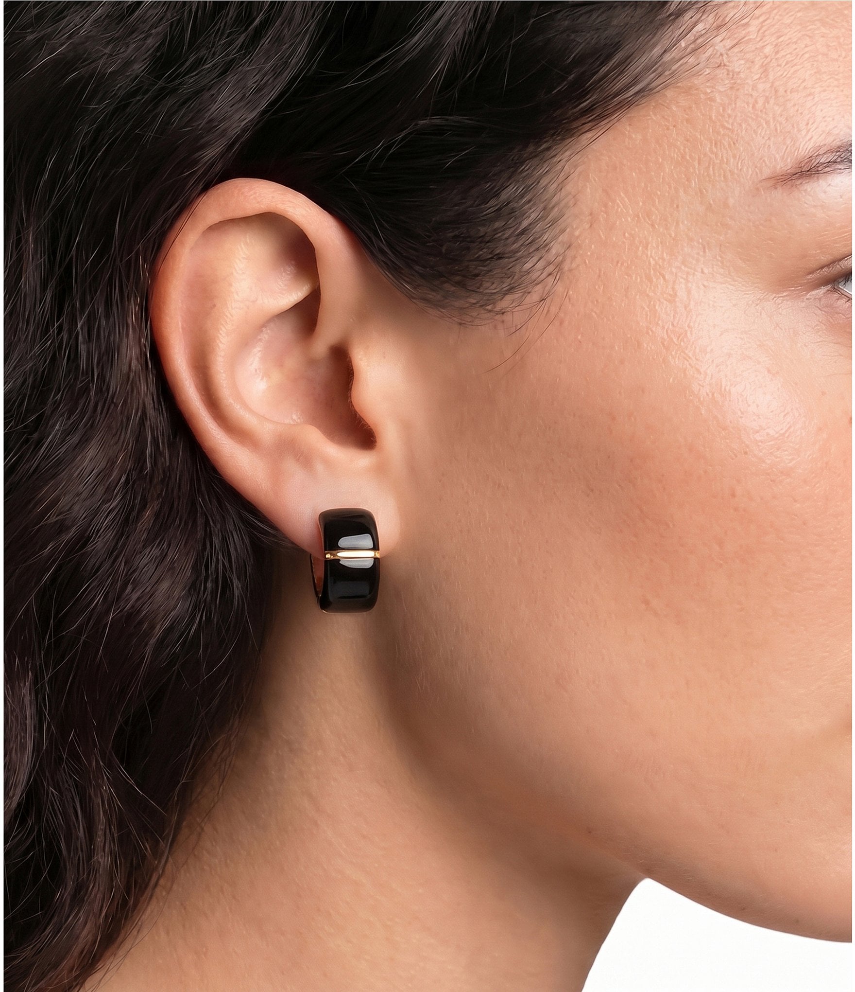 Dillard's Jet Square Cab Small Hoop Earrings