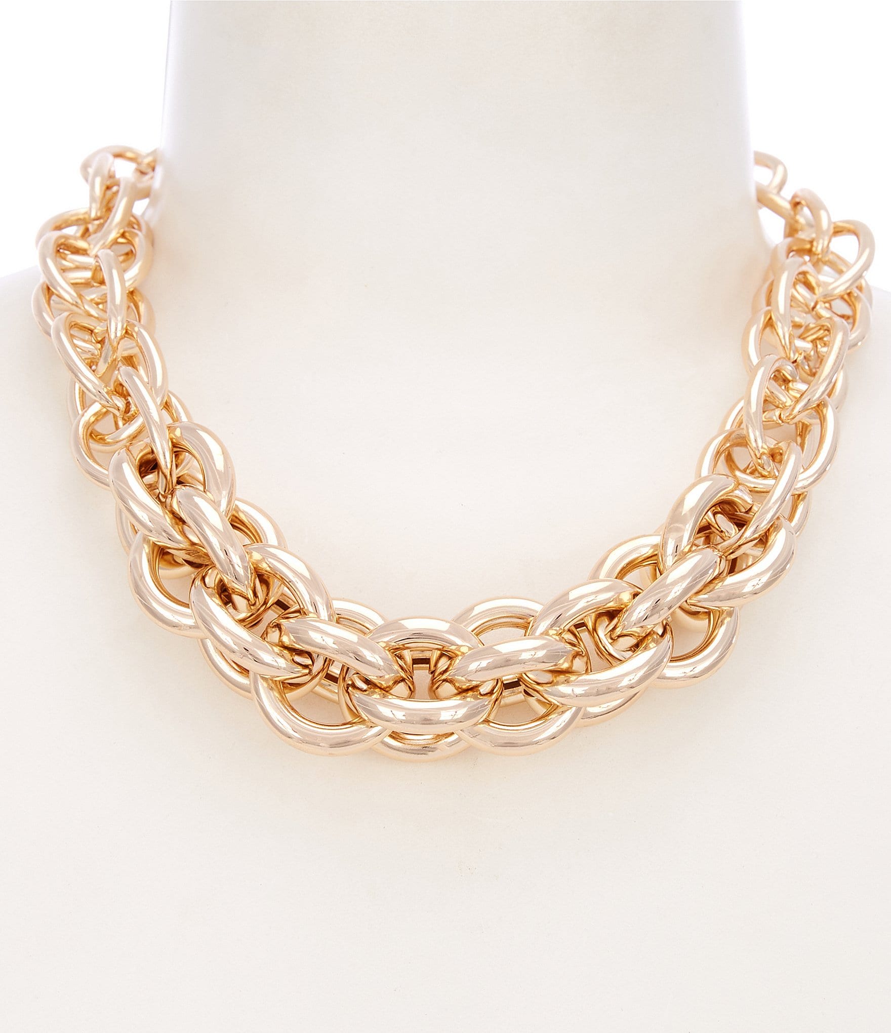 Dillard's Large Oval Link Chain Interlinked Collar Necklace