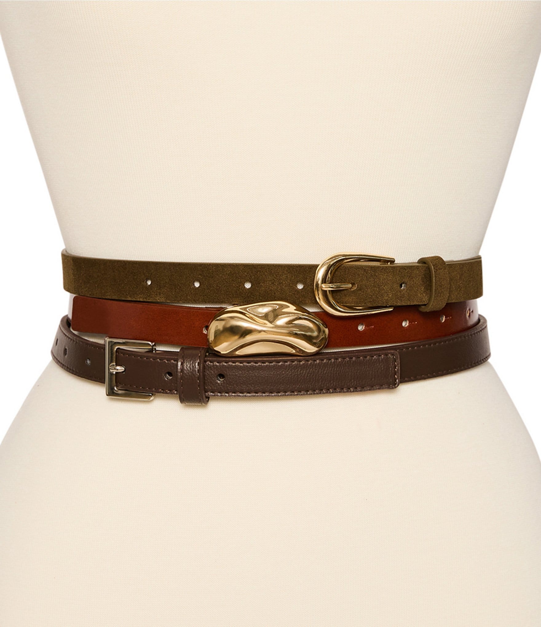 Dillard's Mixed 3 For 1 Belt Set