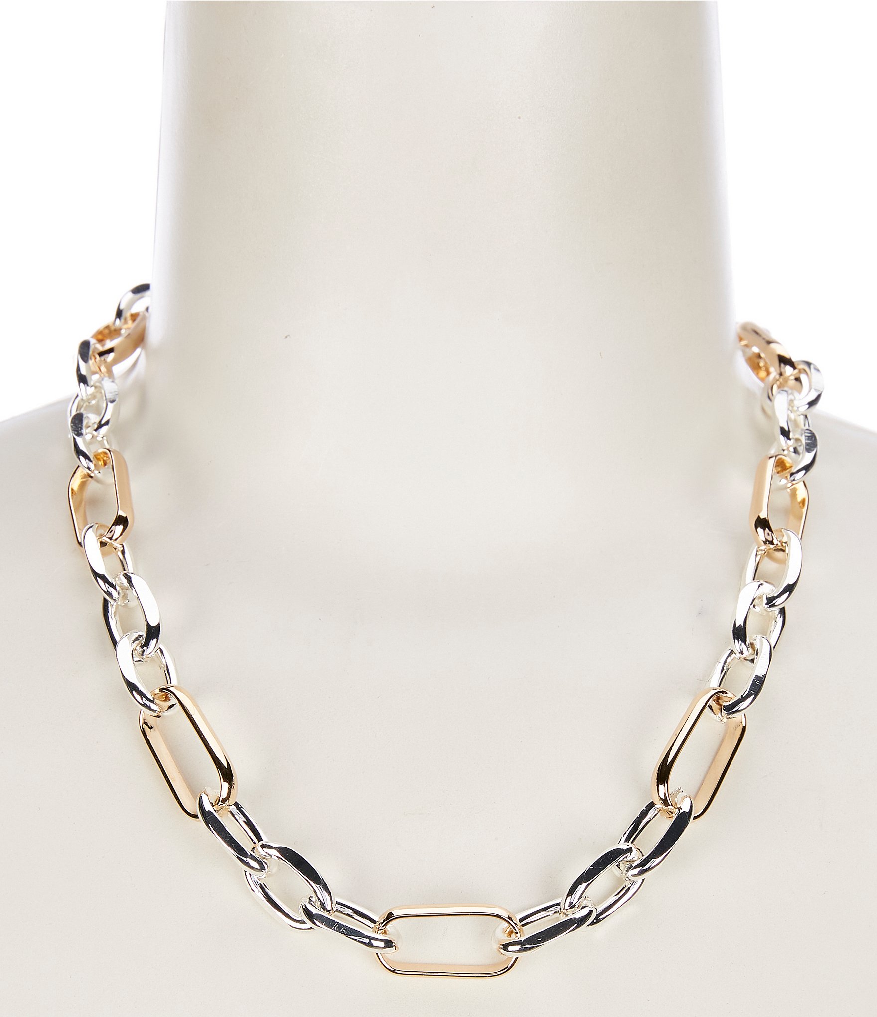 Dillard's Multi Oval Link Short Strand Collar Necklace