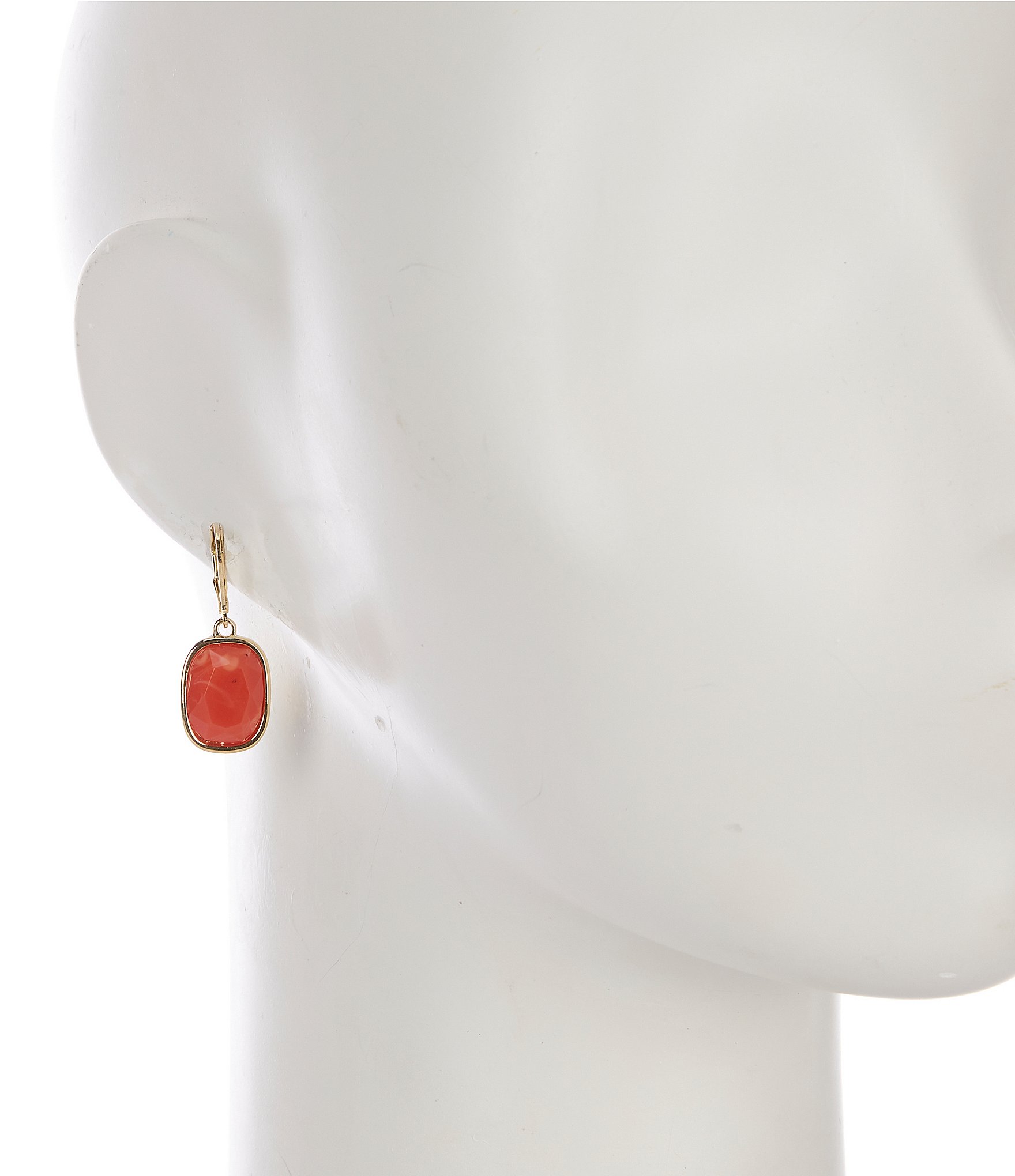 Dillard's Orange Faceted Resin Cab Drop Earrings