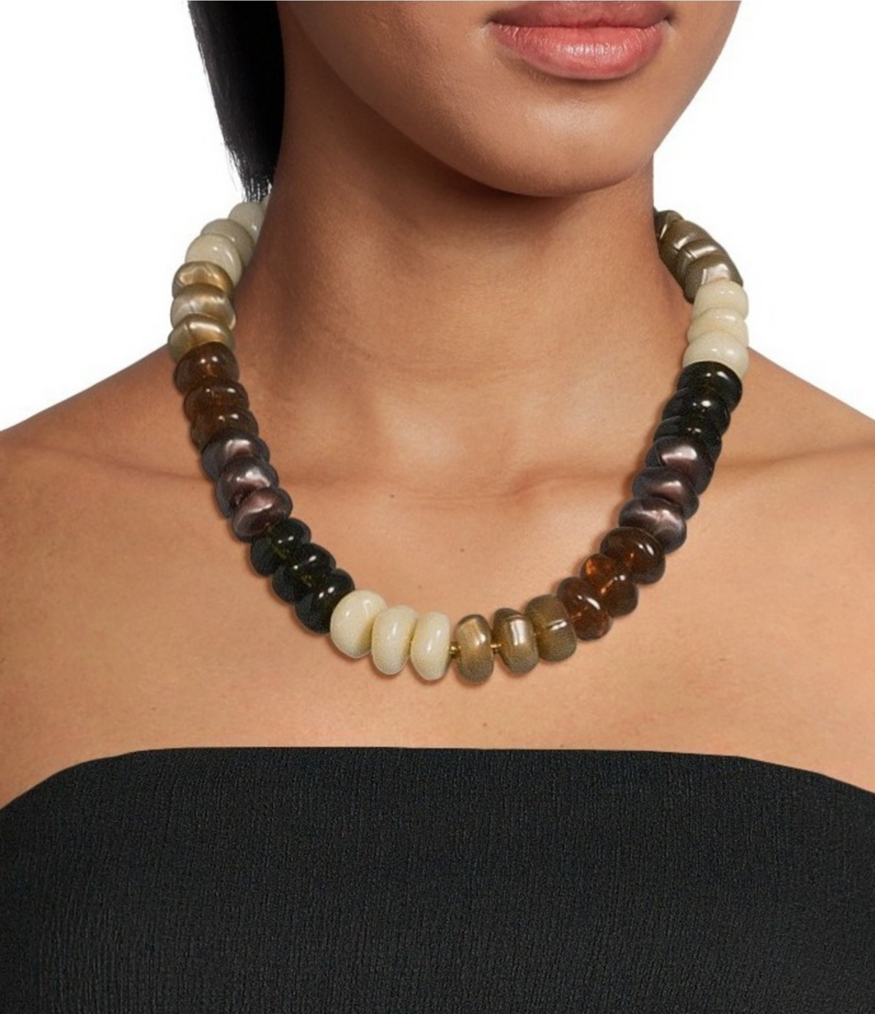 Dillard's Organic Resin Bead Collar Necklace