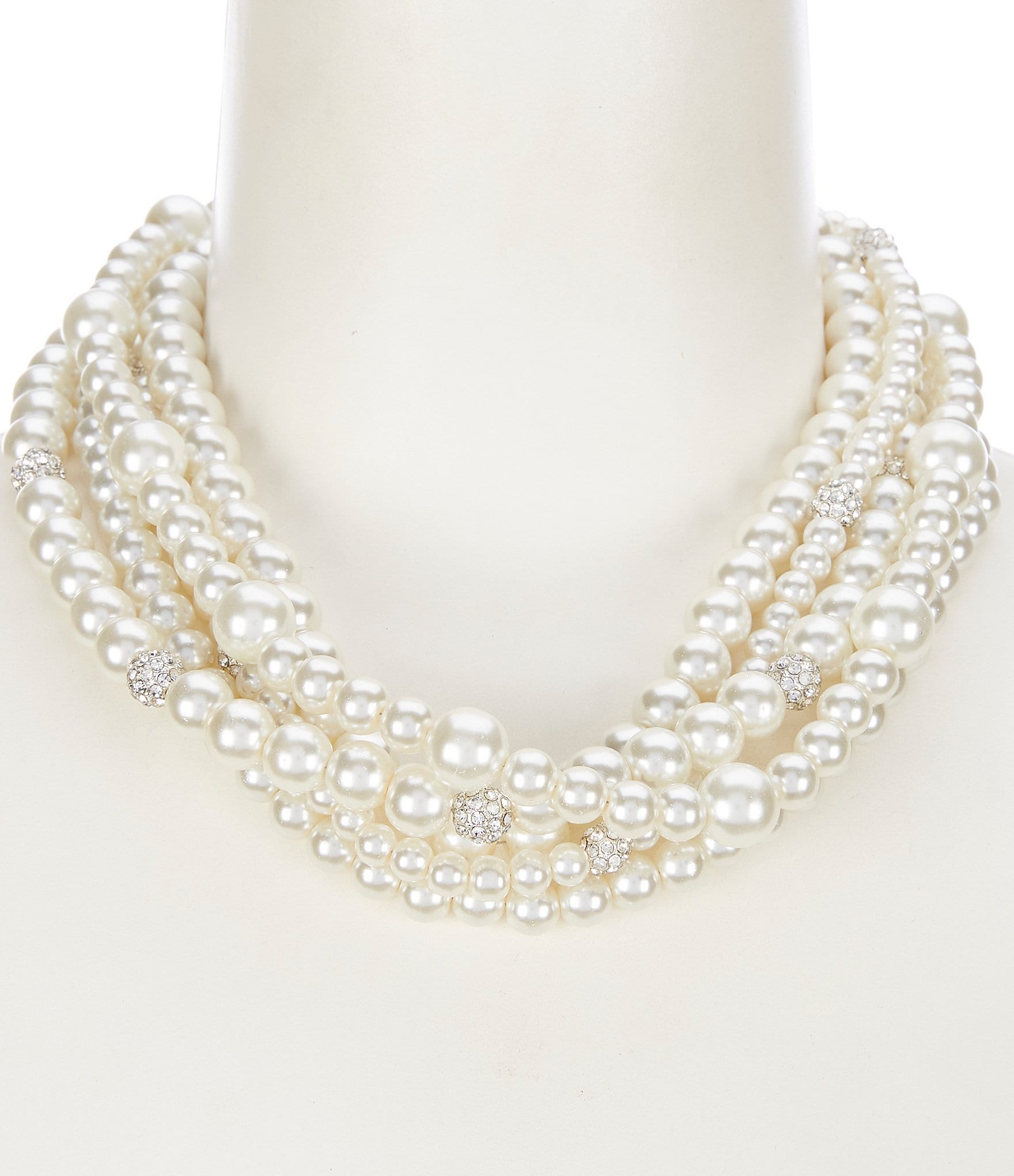 Dillard's Pearl And Crystal Fireballs Statement Necklace | Dillard's