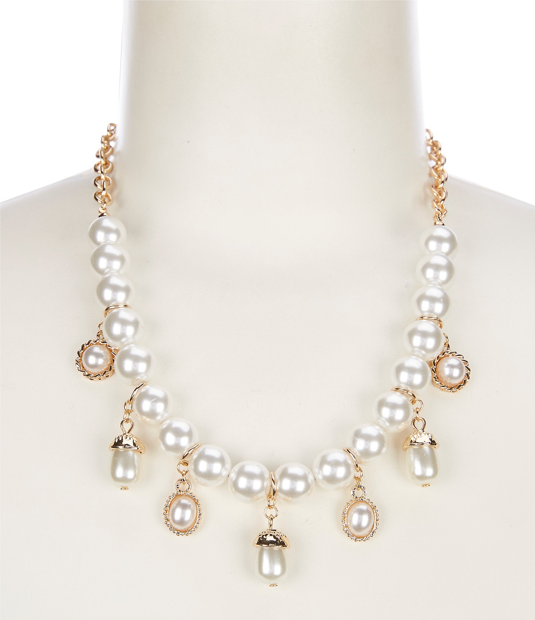 Dillard s Pearl Charms Statement Collar Necklace Dillard s
