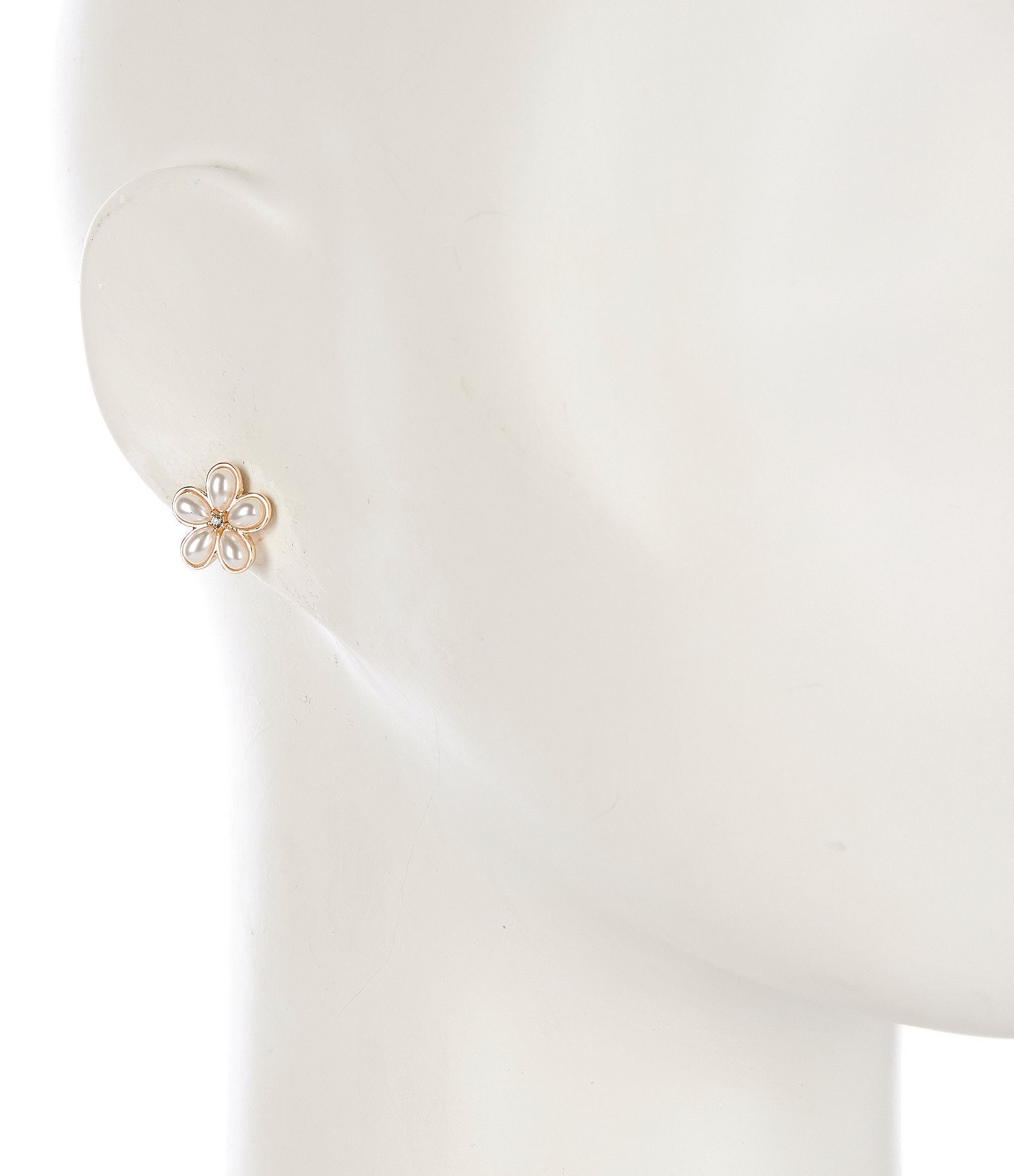 Dillard's Pearl Rose Stud Earrings