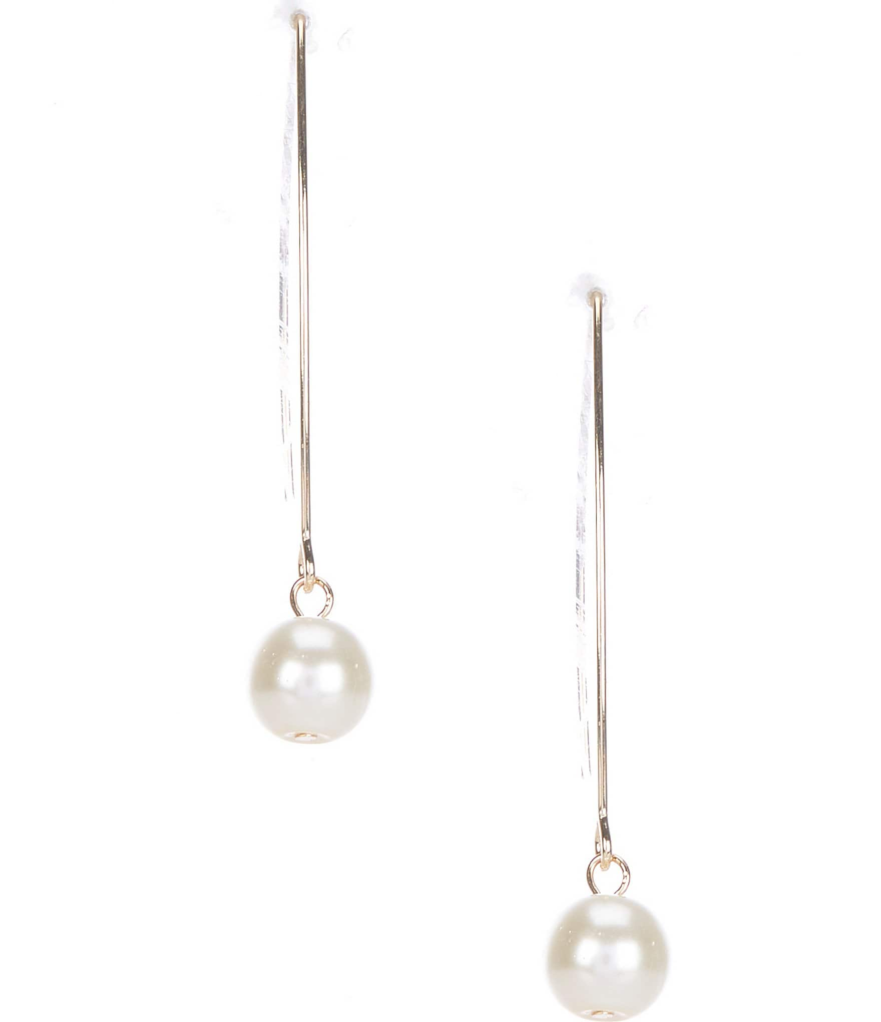 Dillard's Pearl Wire Loop Drop Earrings